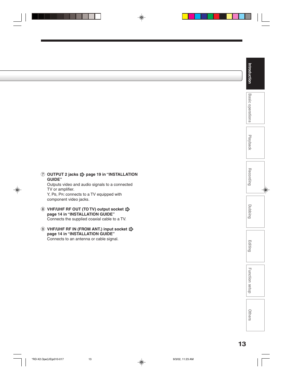 Toshiba RD-X2U User Manual | Page 13 / 44