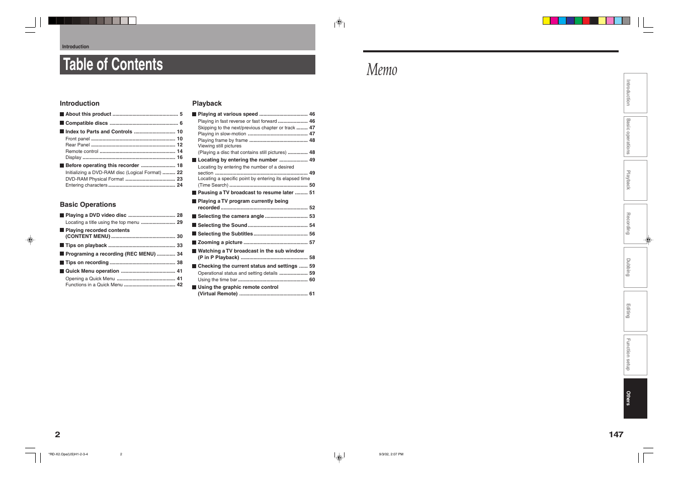 Toshiba RD-X2U User Manual | Page 2 / 44