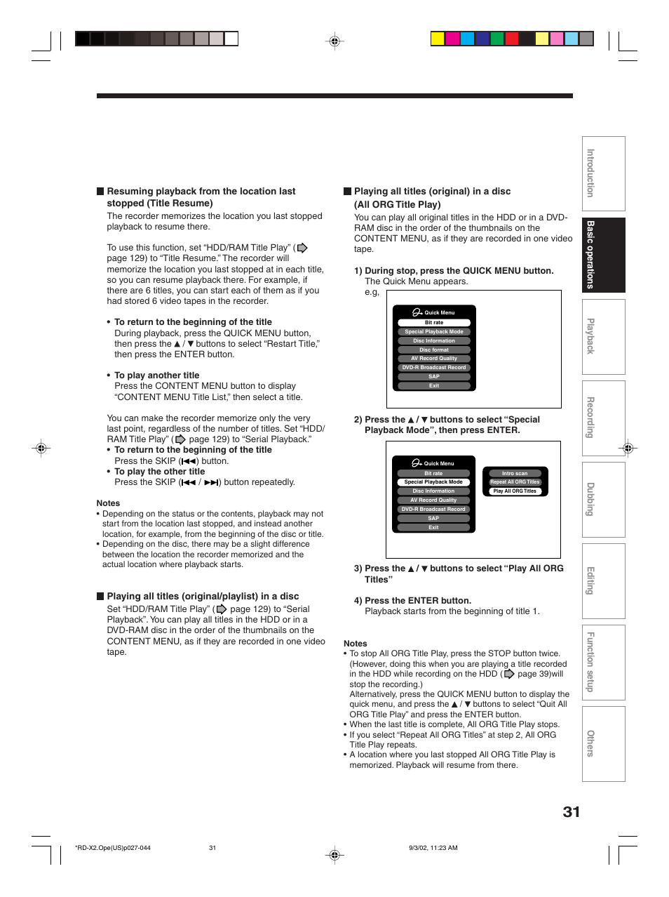 Toshiba RD-X2U User Manual | Page 31 / 44