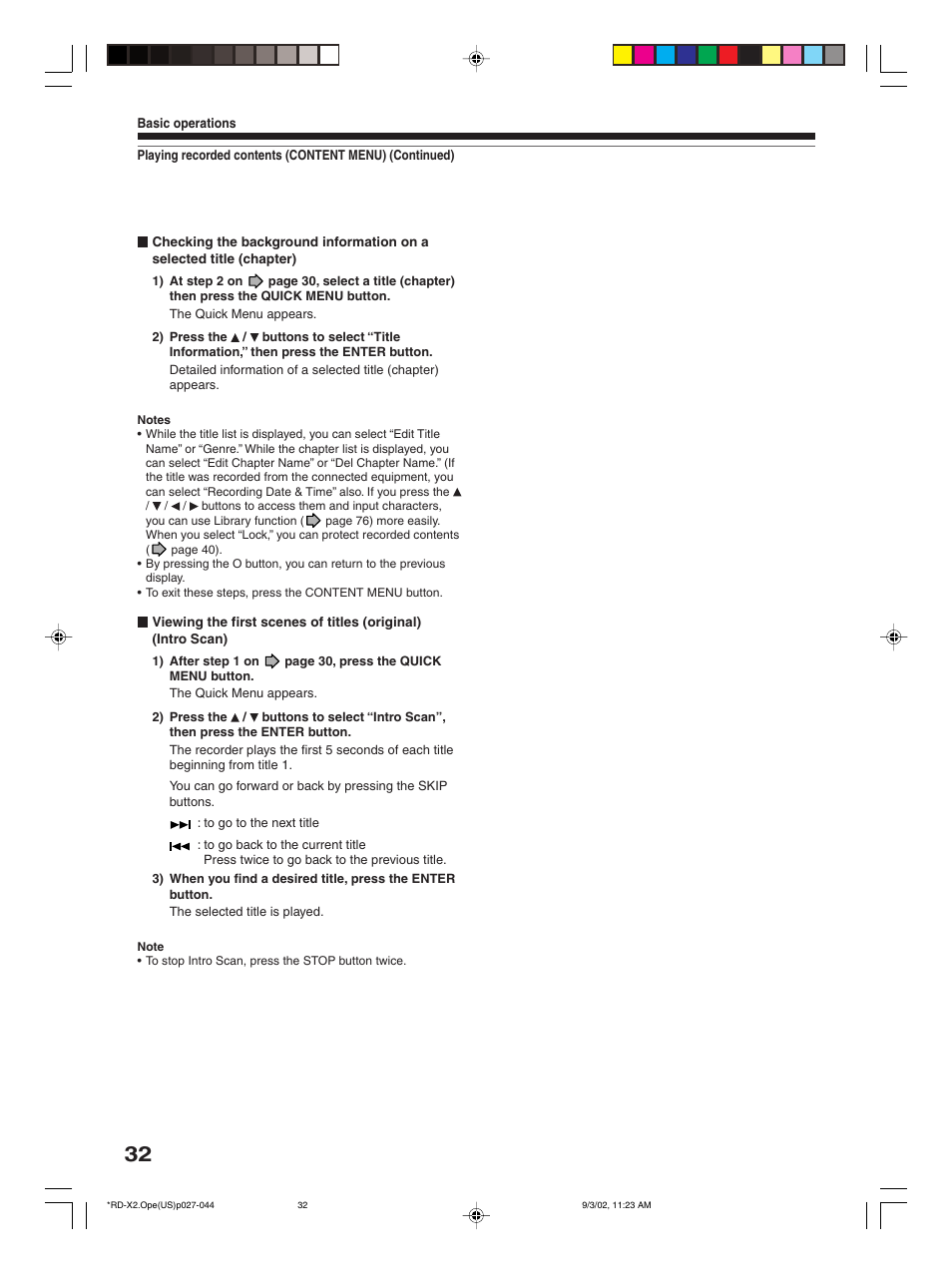 Toshiba RD-X2U User Manual | Page 32 / 44