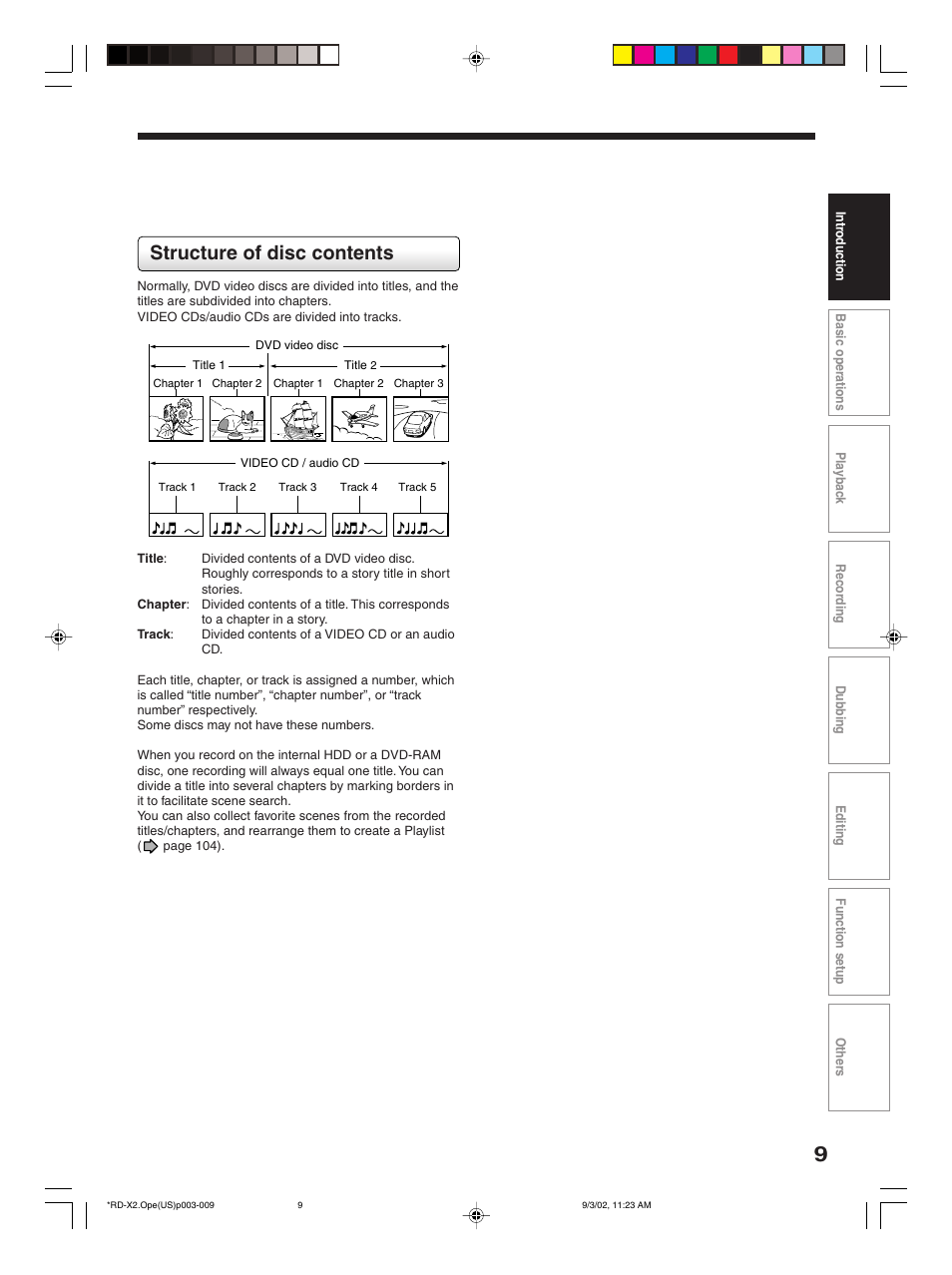 Structure of disc contents | Toshiba RD-X2U User Manual | Page 9 / 44