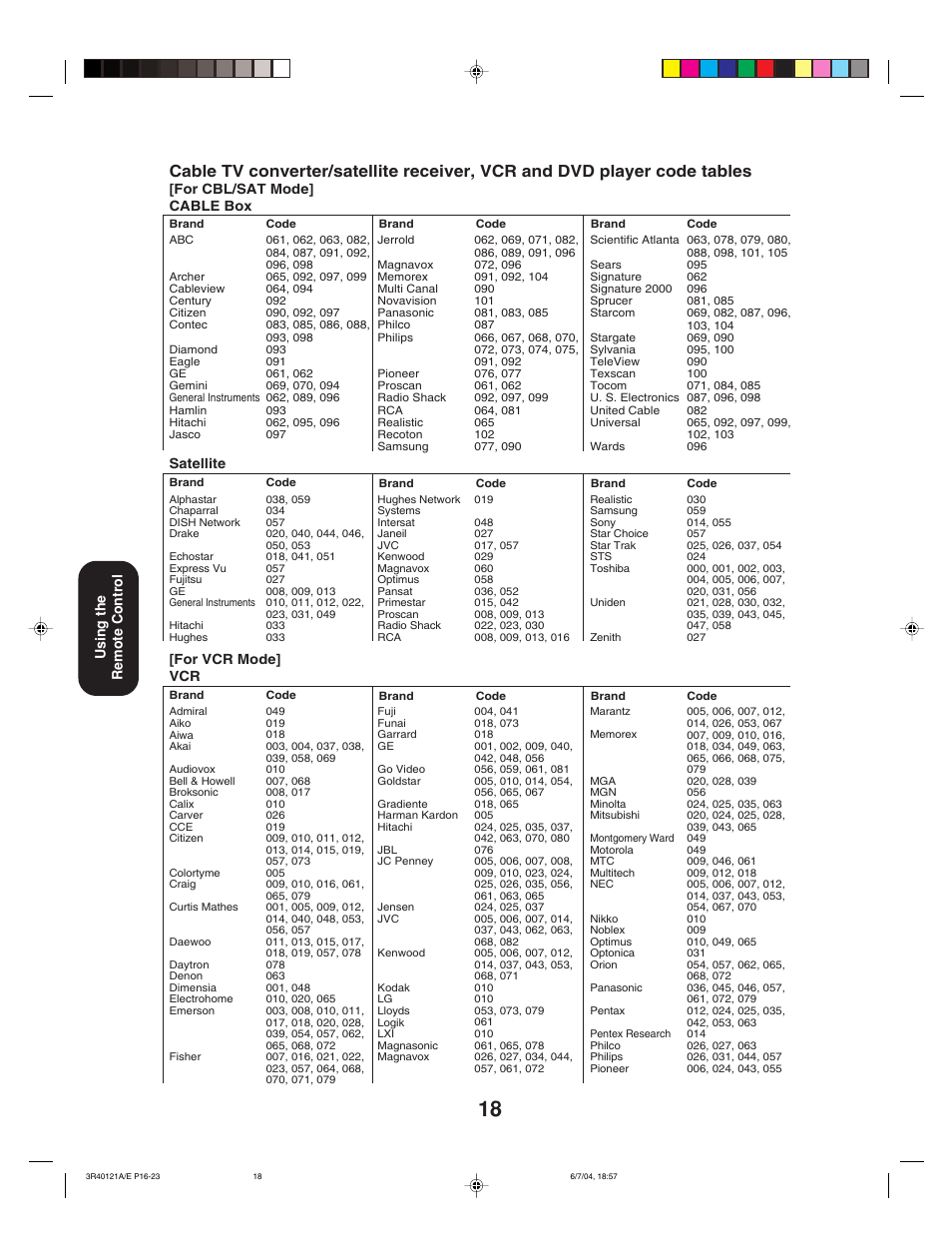 Toshiba 26HF84 User Manual | Page 18 / 46