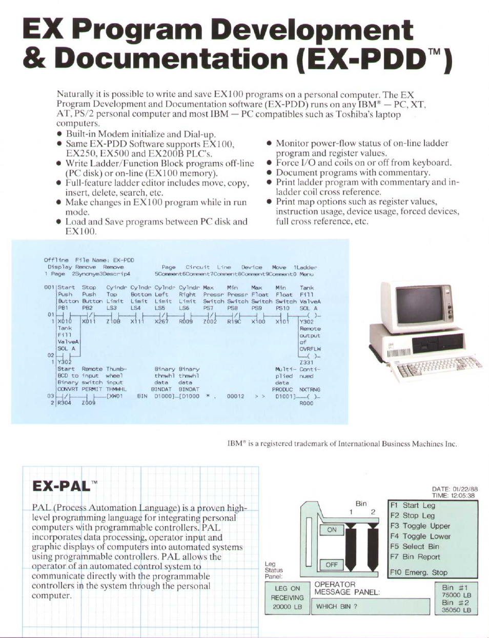 Ex program development & documentation (ex-pdd"), Ex-pal | Toshiba EX100 User Manual | Page 5 / 9