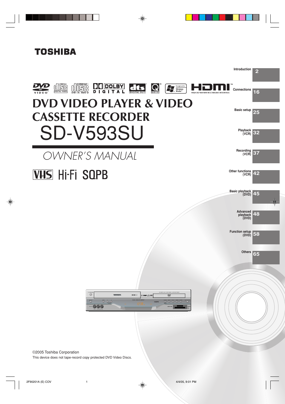 Toshiba SD-V593SU User Manual | 72 pages