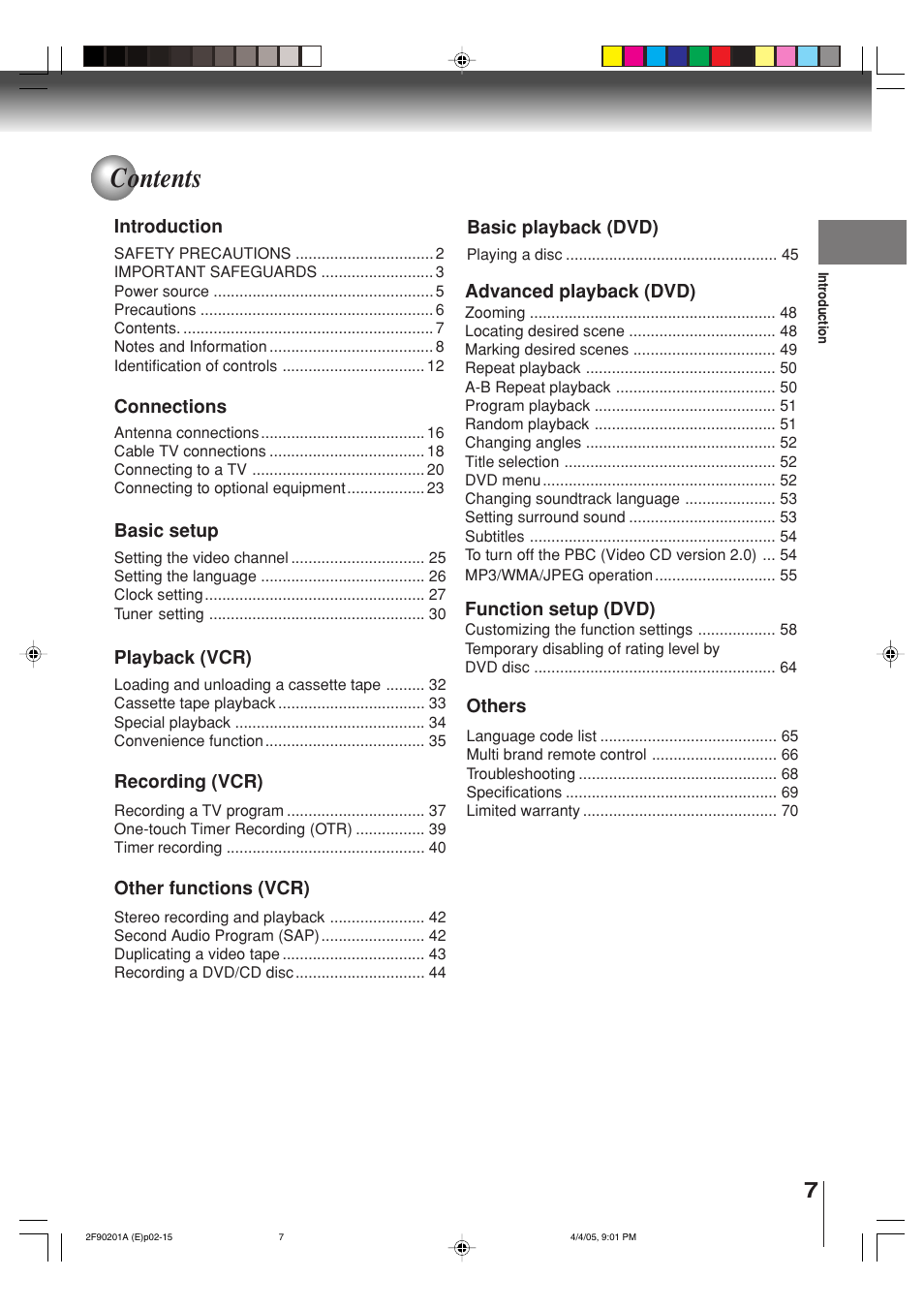 Toshiba SD-V593SU User Manual | Page 7 / 72