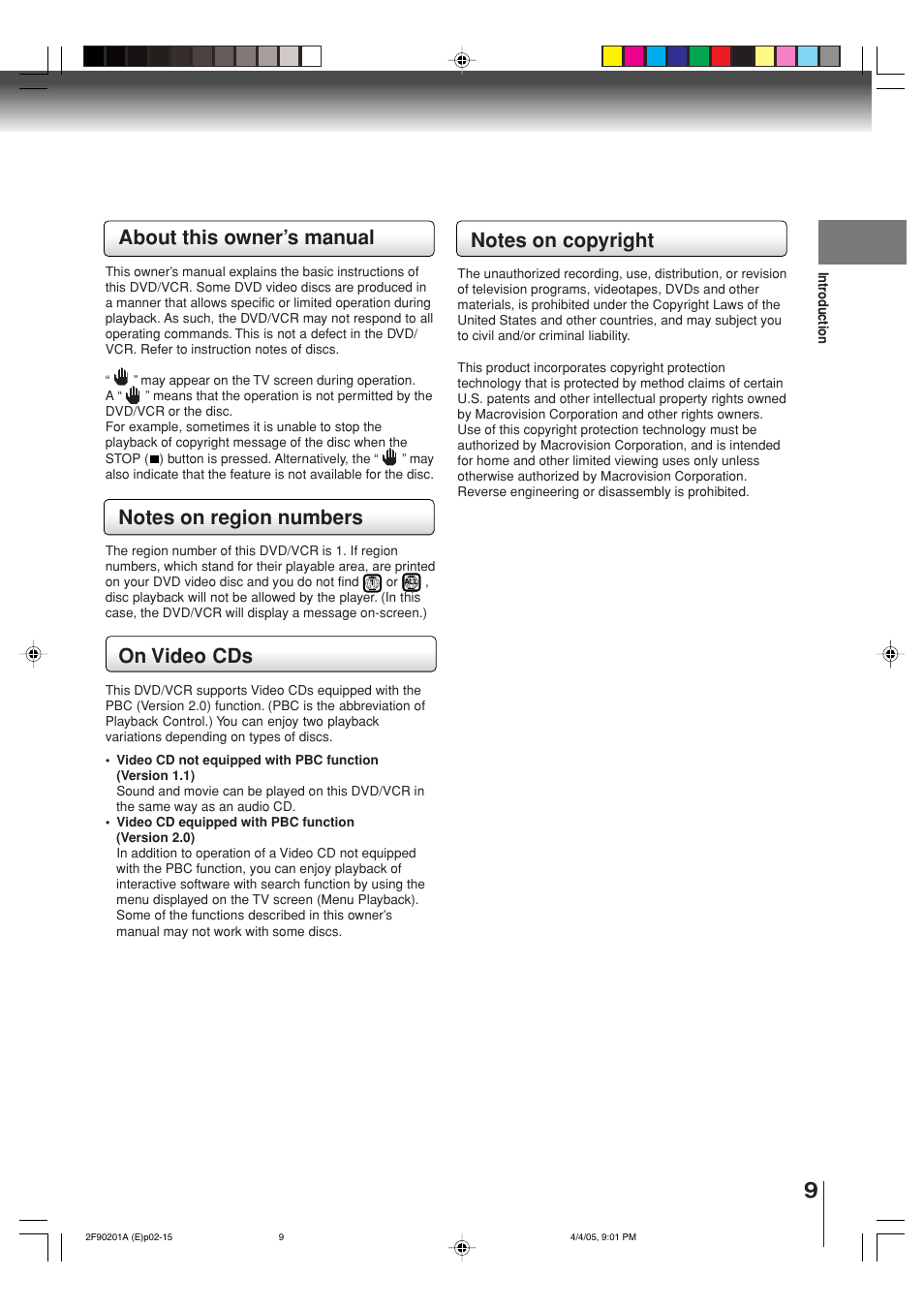 About this owner’s manual, On video cds | Toshiba SD-V593SU User Manual | Page 9 / 72