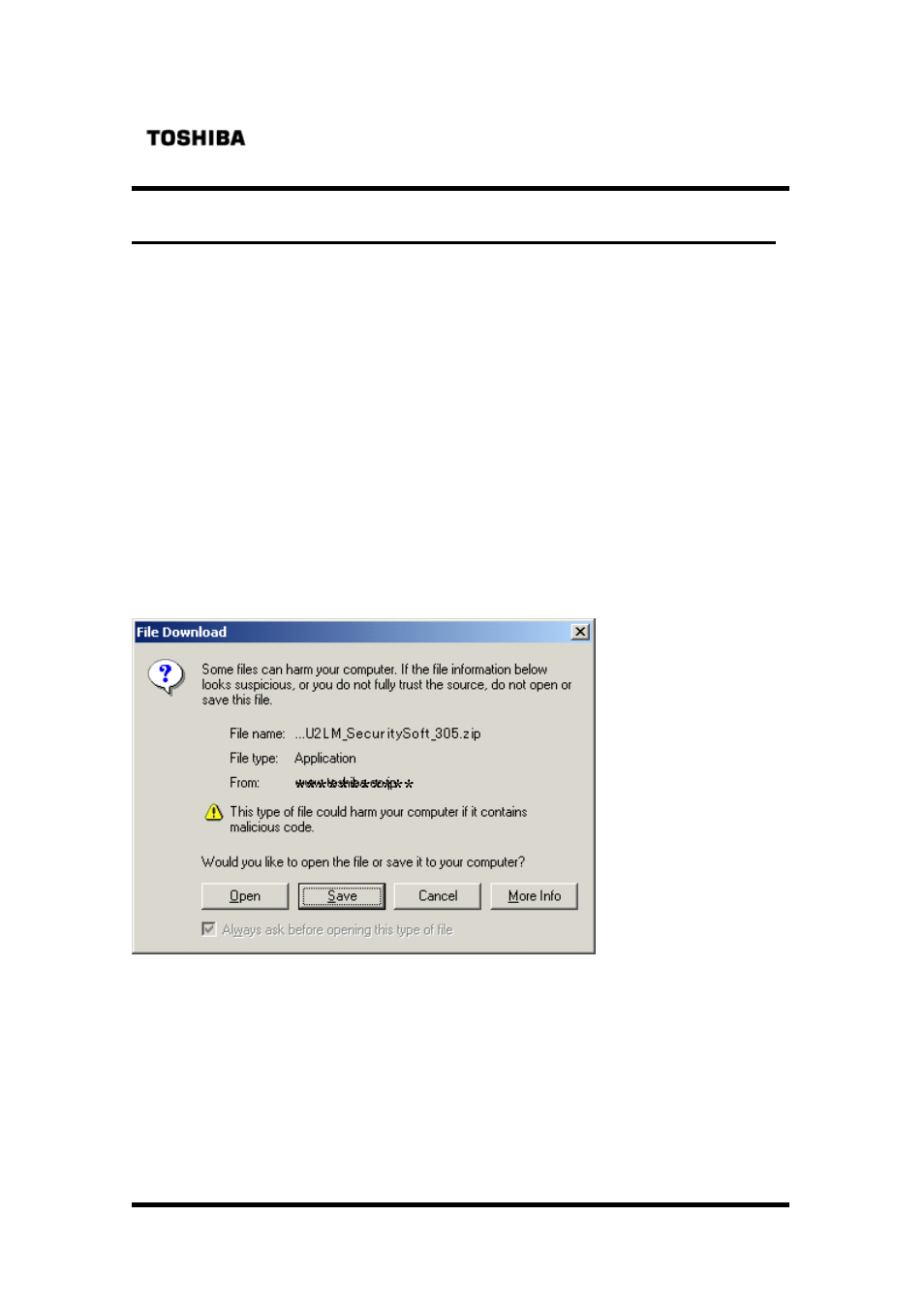 Chapter 3: how to install the security software, Installing the security software | Toshiba TRANSMEMORY U2M-008GT User Manual | Page 6 / 26