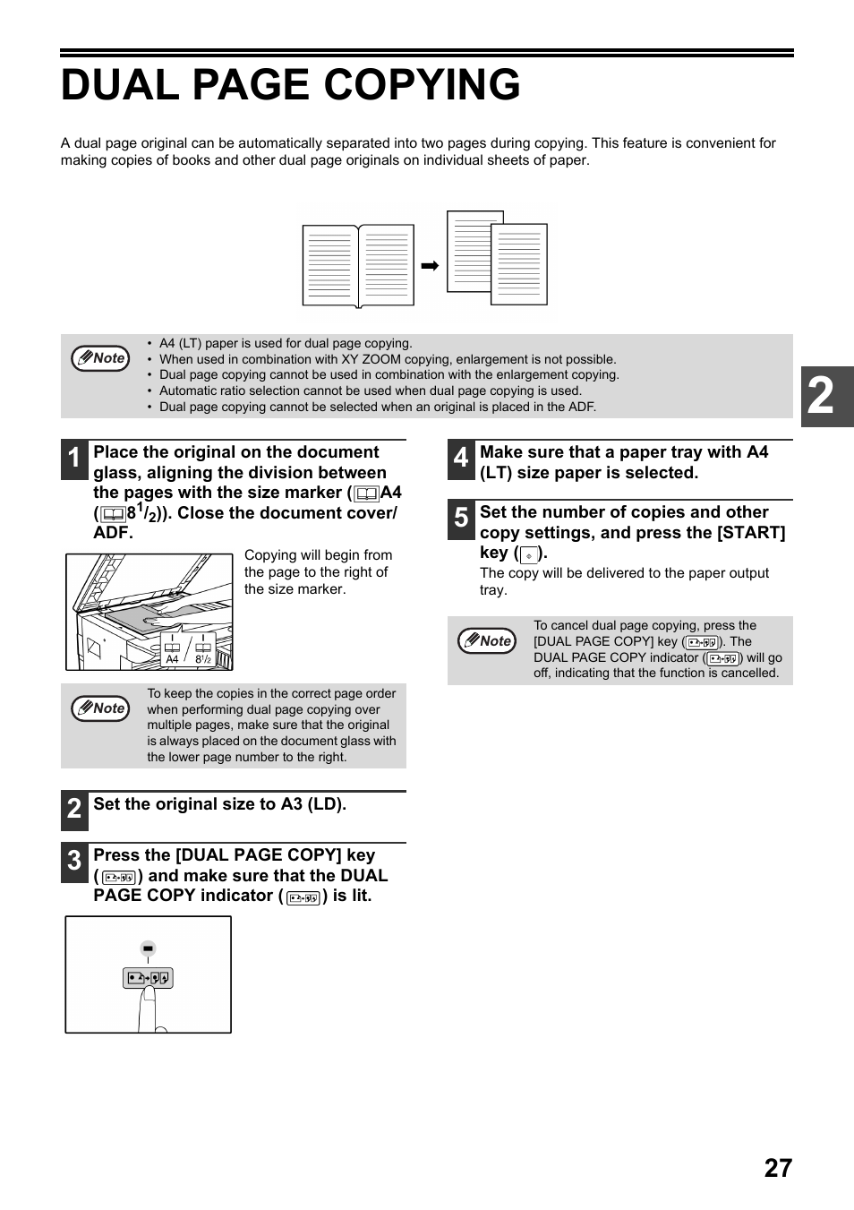P.27), Dual page copying | Toshiba e-STUDIO161 User Manual | Page 33 / 76