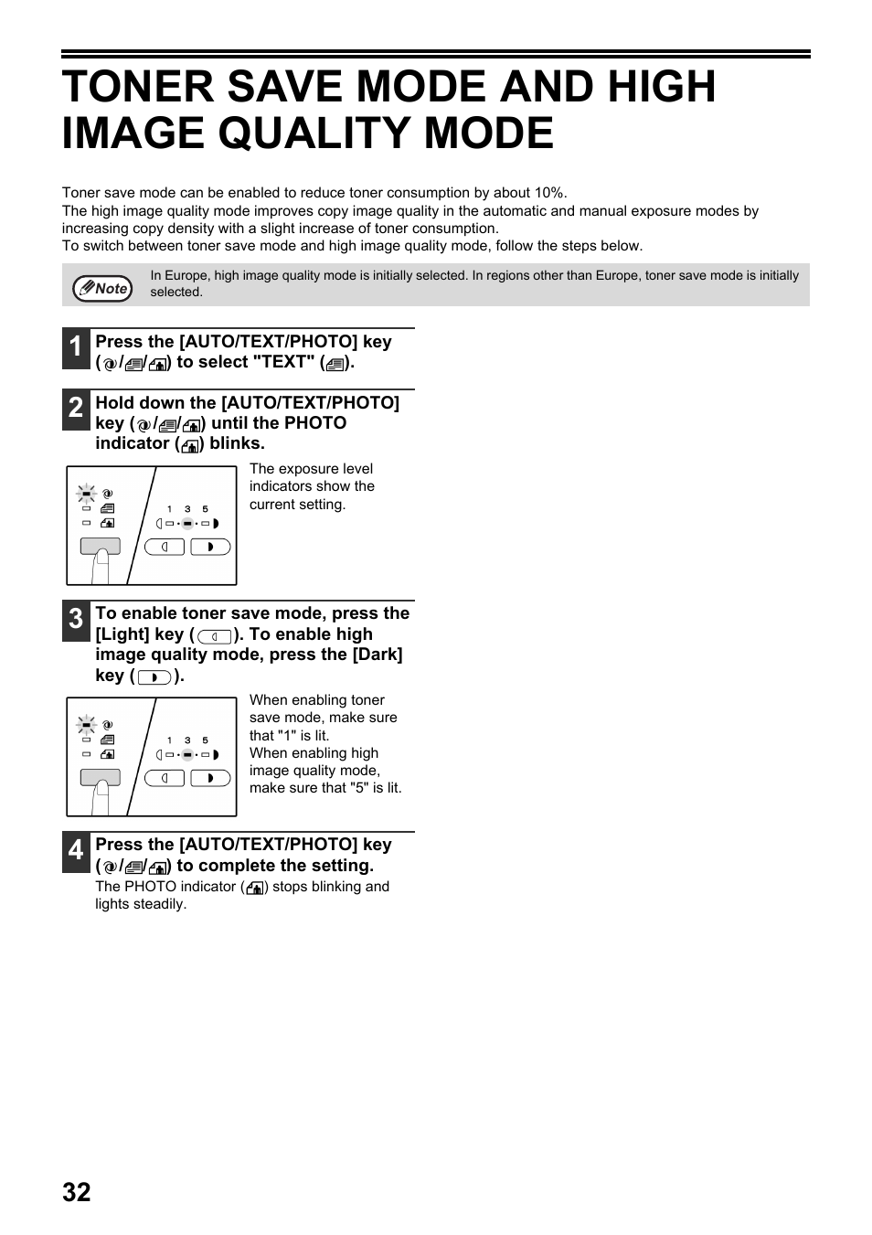 Toner save mode and high image quality mode | Toshiba e-STUDIO161 User Manual | Page 38 / 76