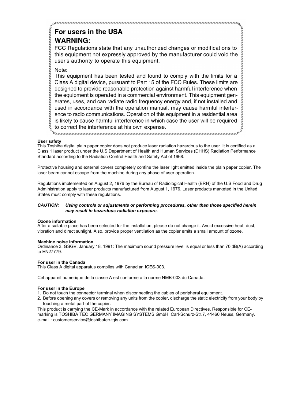 Toshiba e-STUDIO161 User Manual | Page 4 / 76