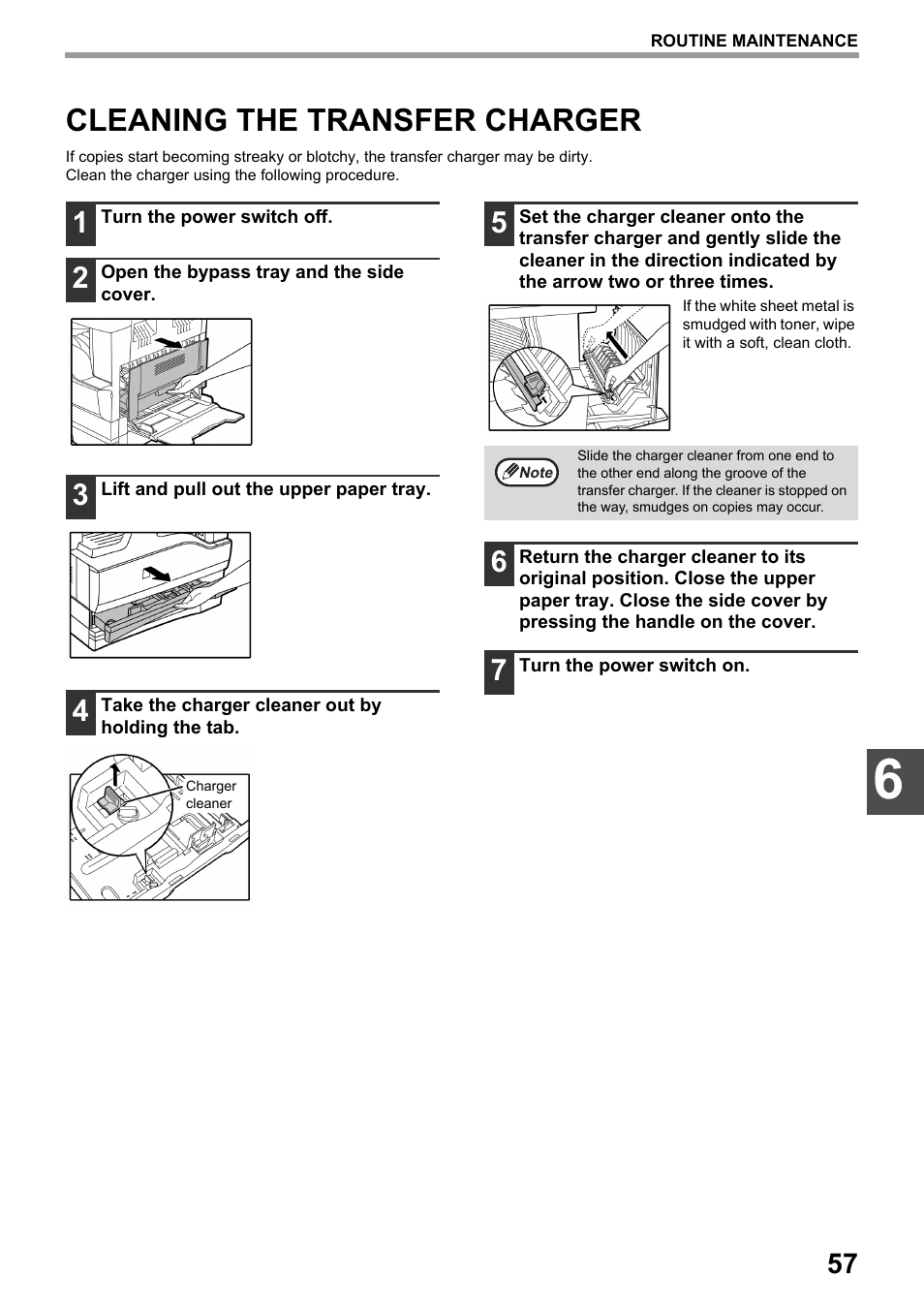 Cleaning the transfer charger, P.57) | Toshiba e-STUDIO161 User Manual | Page 63 / 76