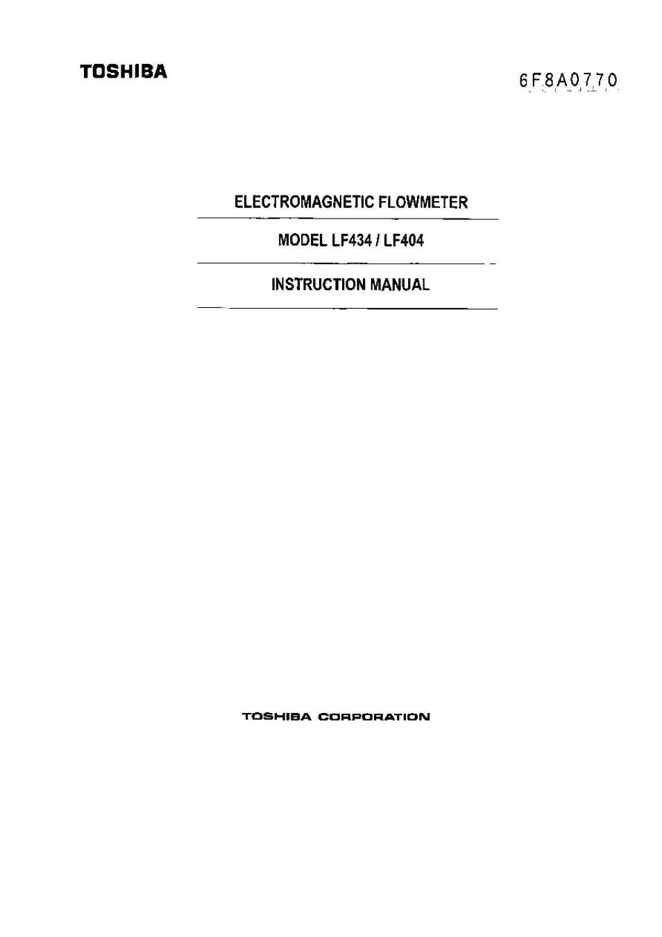 Toshiba LF434 User Manual | 158 pages