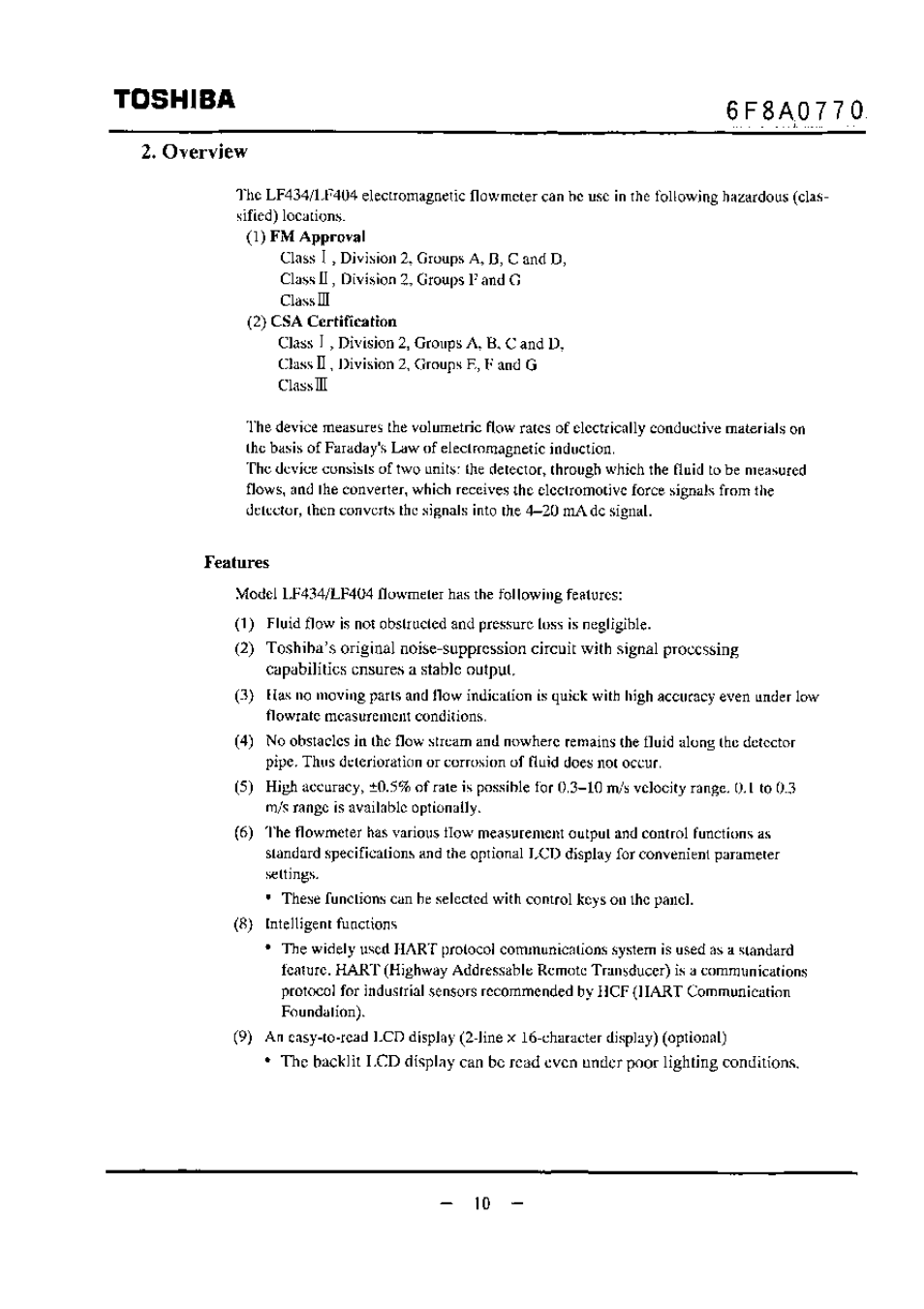 Overview, Features, Toshiba | Toshiba LF434 User Manual | Page 11 / 158