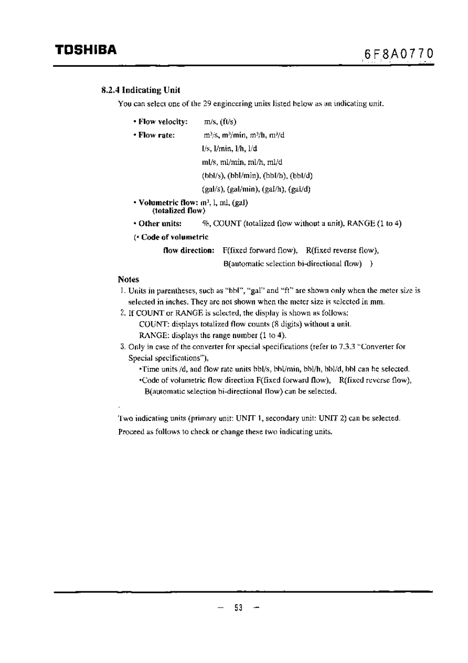 S.2.4 indicating unit, Notes, Toshiba | Toshiba LF434 User Manual | Page 54 / 158