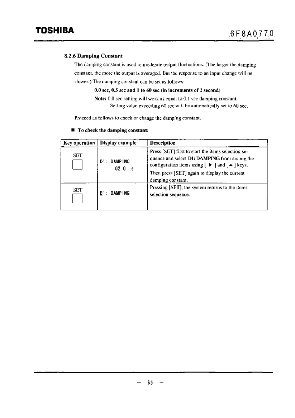 Dampin}; constant, Toshiba | Toshiba LF434 User Manual | Page 66 / 158