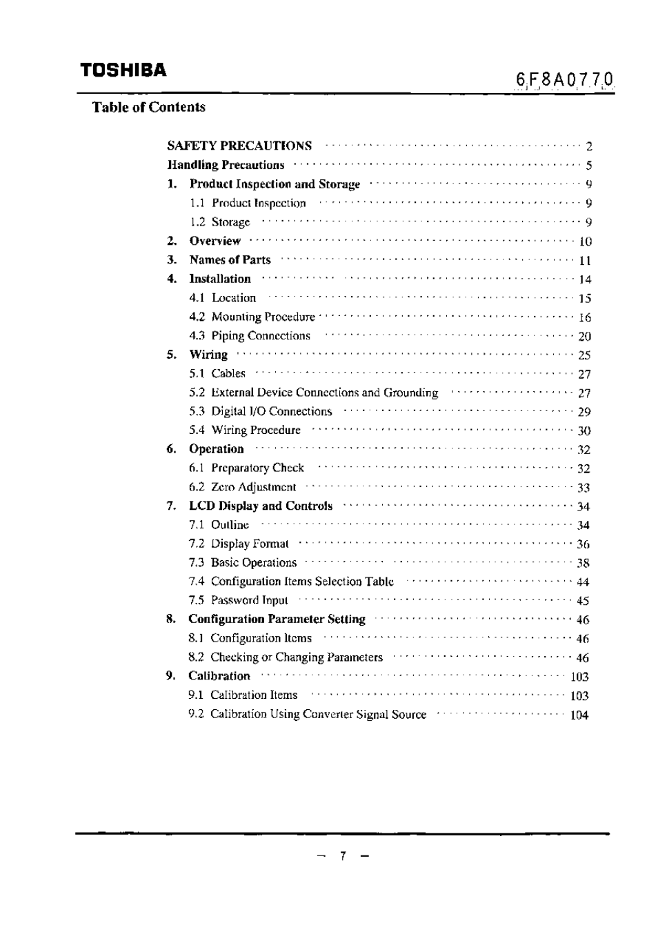Toshiba LF434 User Manual | Page 8 / 158