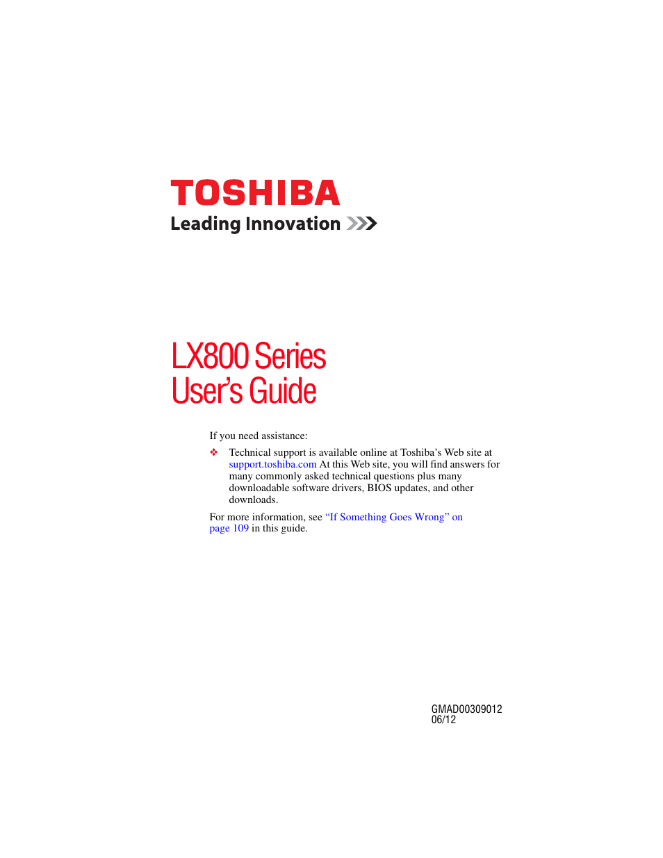 Toshiba LX800 User Manual | 159 pages