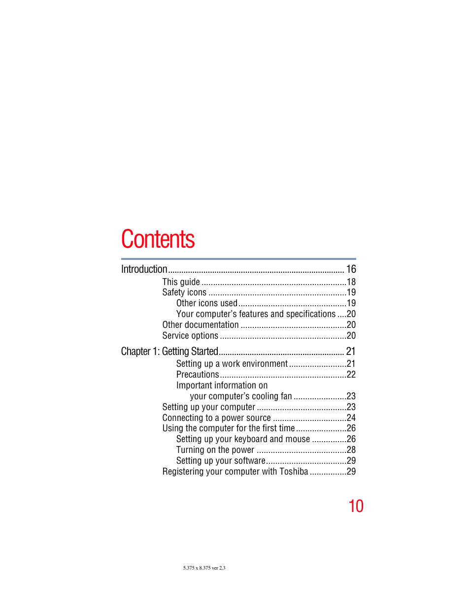 Toshiba LX800 User Manual | Page 10 / 159