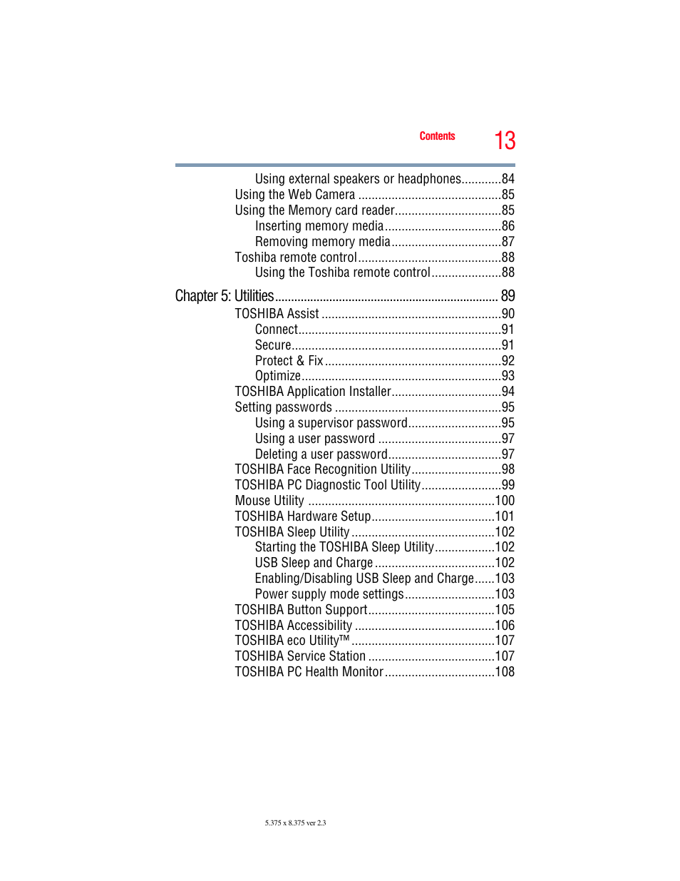 Toshiba LX800 User Manual | Page 13 / 159