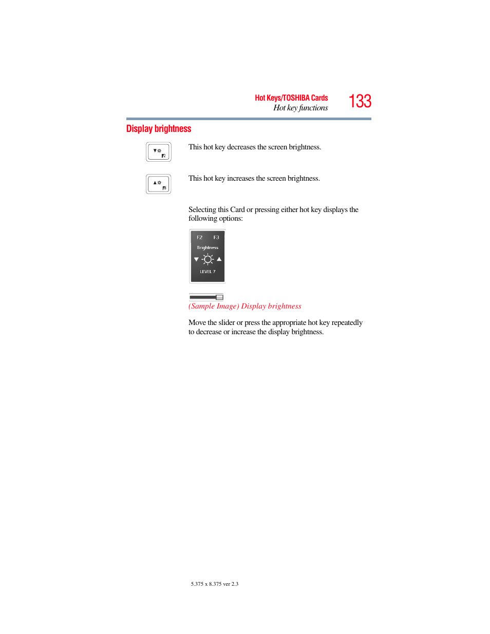 Display brightness | Toshiba LX800 User Manual | Page 133 / 159