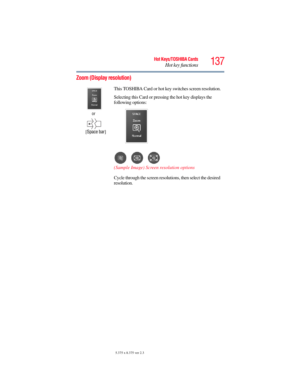 Zoom (display resolution) | Toshiba LX800 User Manual | Page 137 / 159