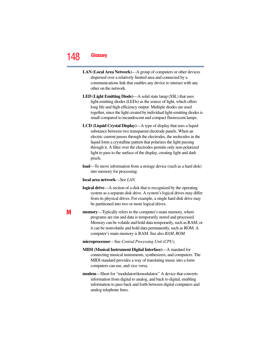 Toshiba LX800 User Manual | Page 148 / 159