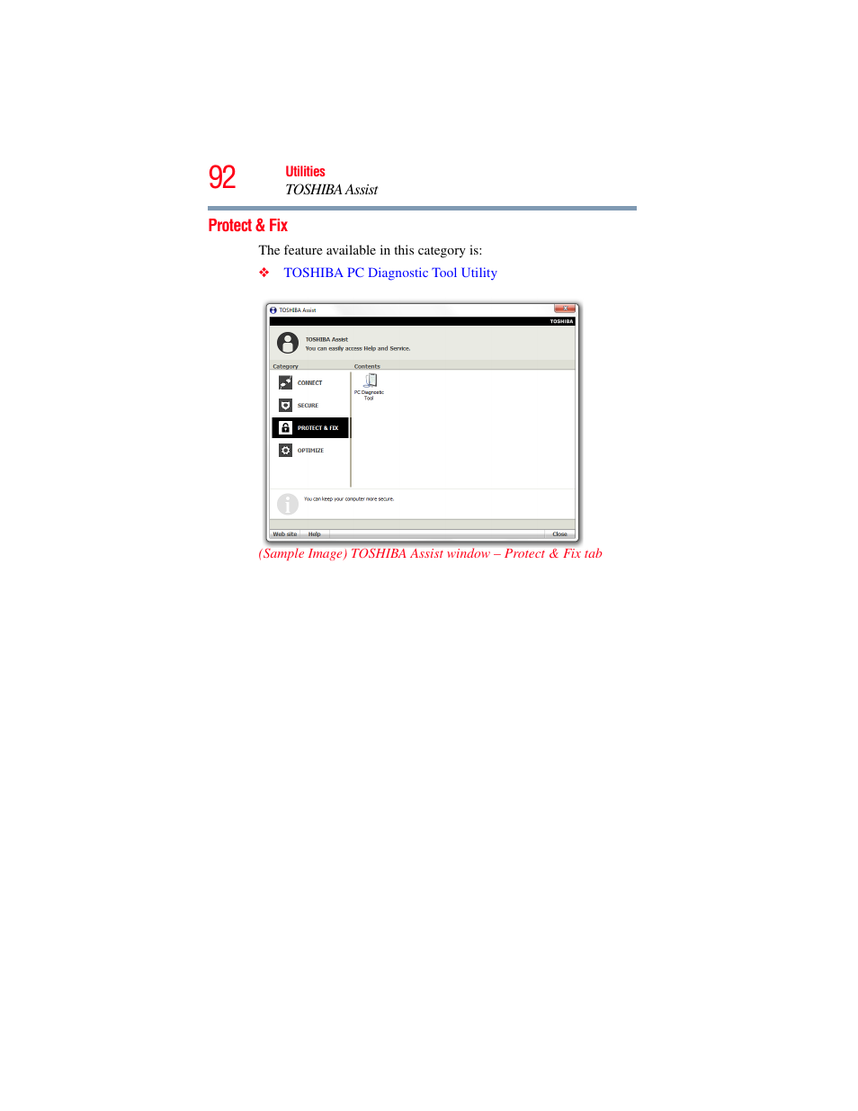 Protect & fix | Toshiba LX800 User Manual | Page 92 / 159