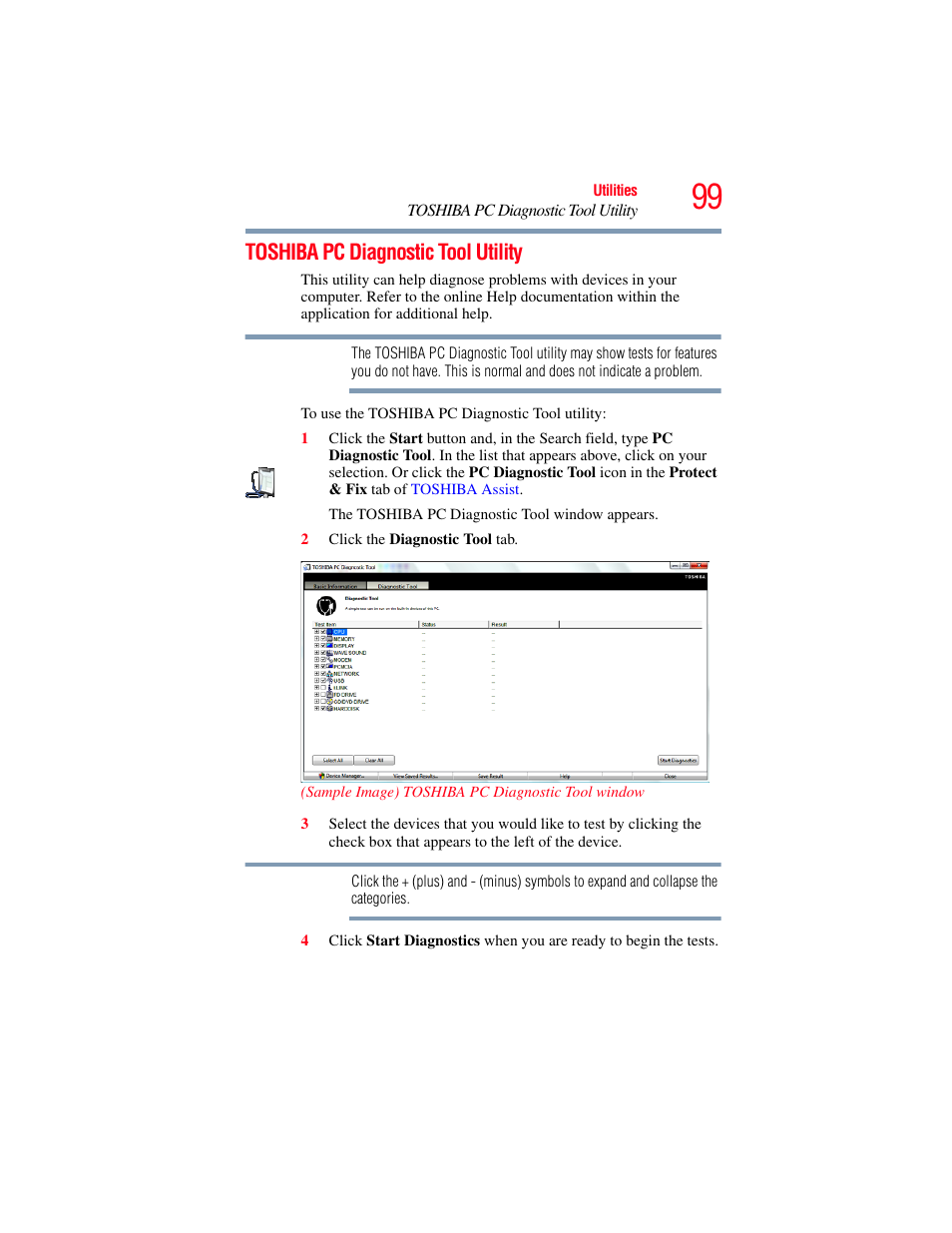 Toshiba pc diagnostic tool utility | Toshiba LX800 User Manual | Page 99 / 159