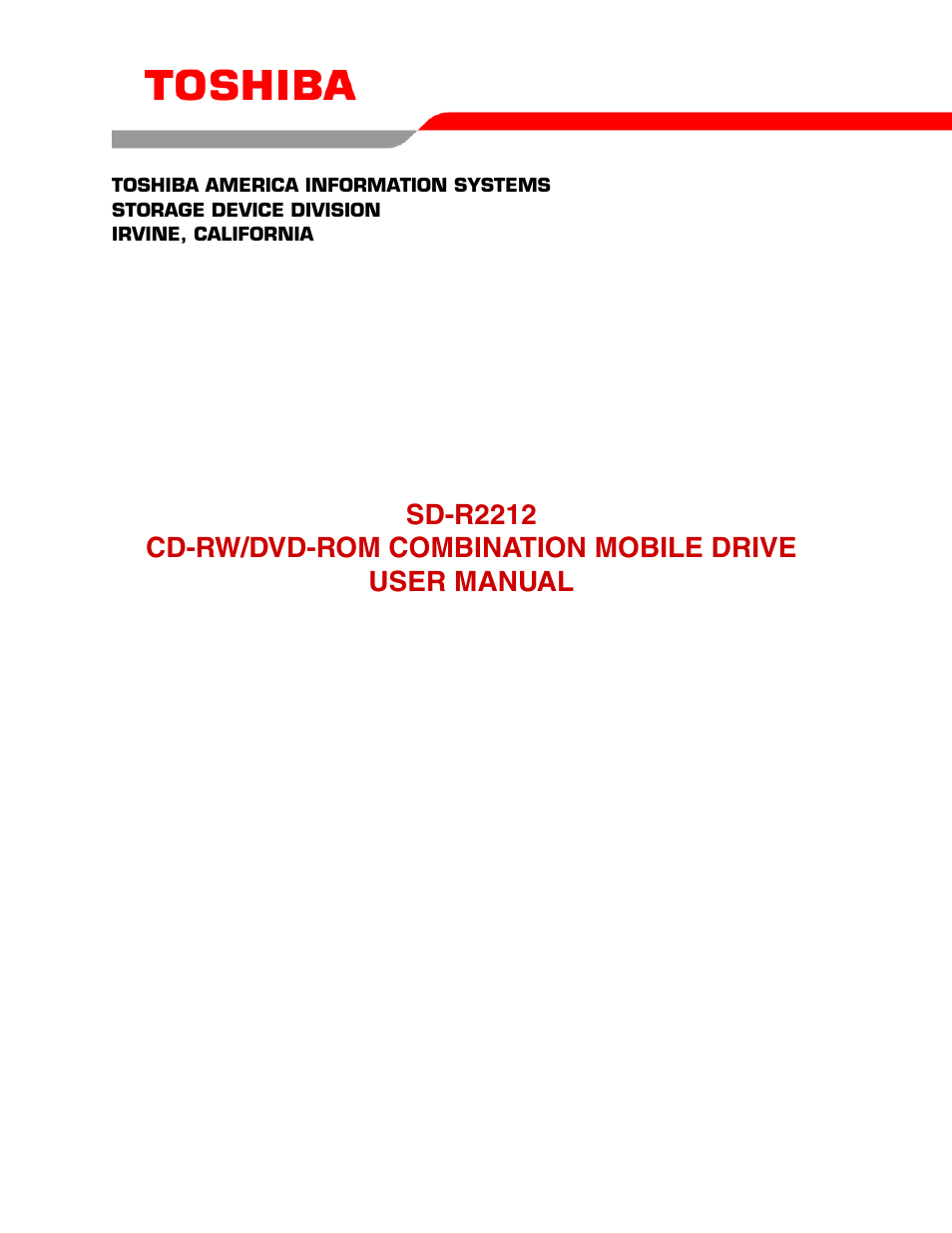 Toshiba SD-R2212 User Manual | 12 pages