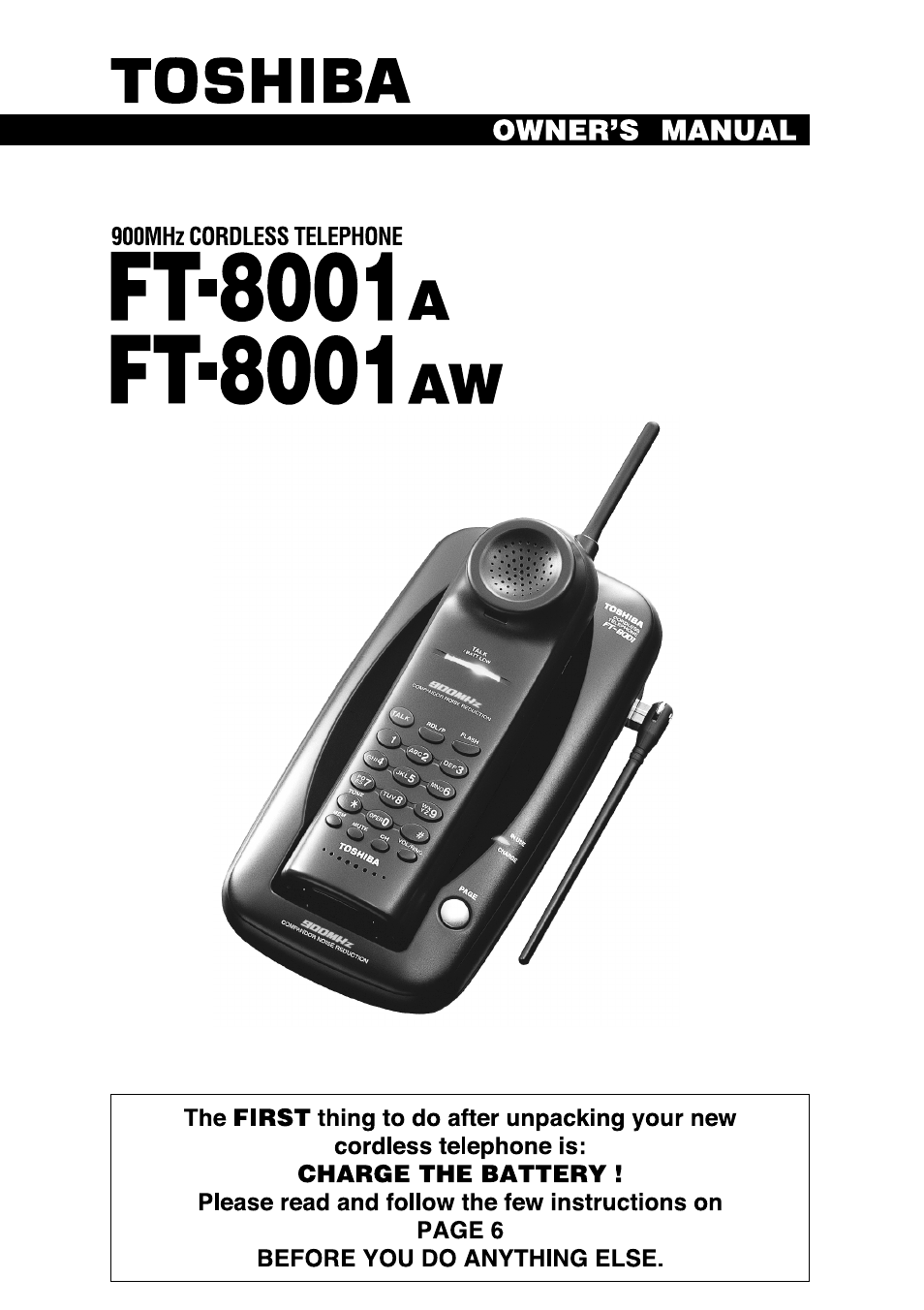 Toshiba FT-8001 AW User Manual | 20 pages