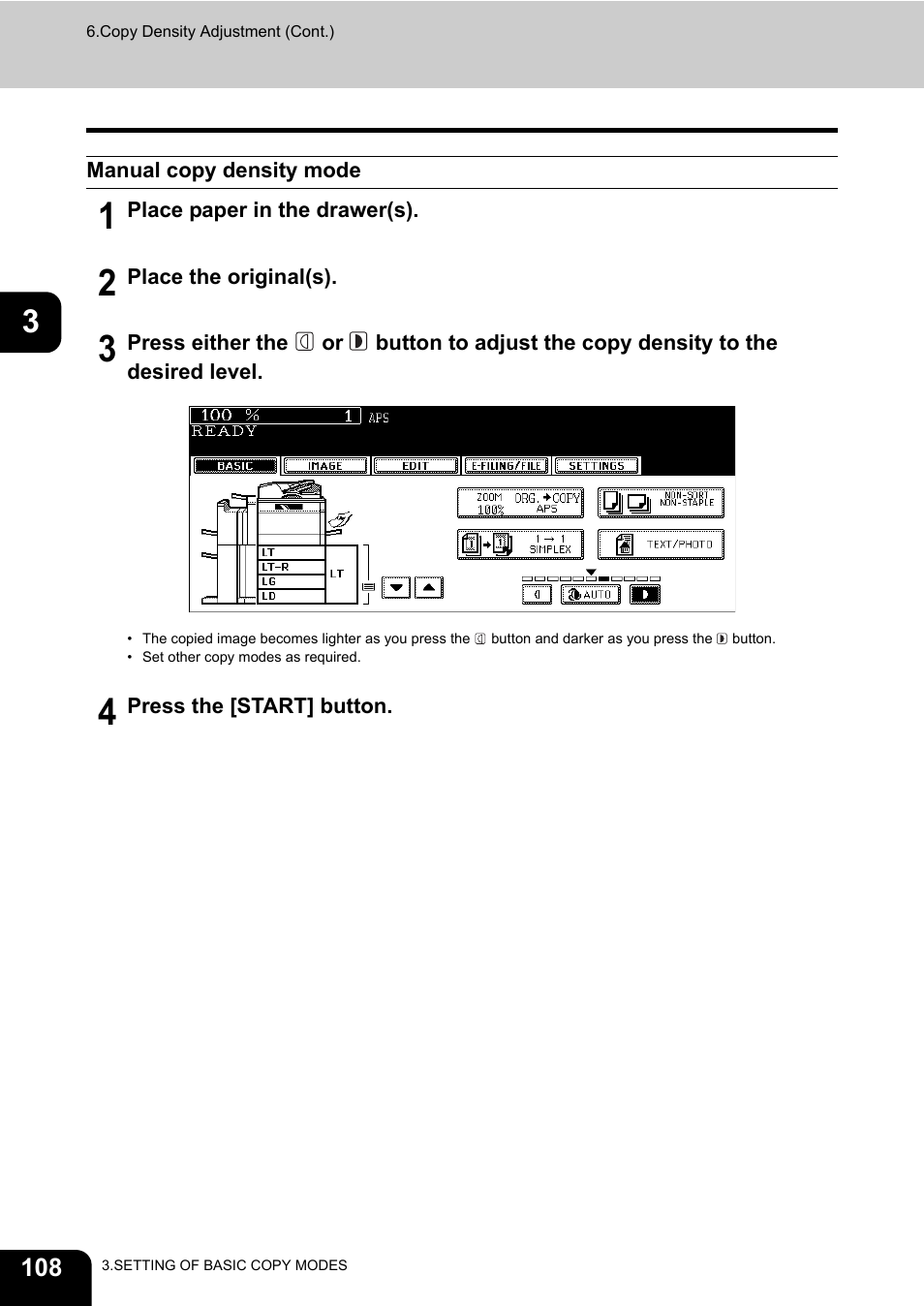 Manual copy density mode | Toshiba E-STUDIO 850 User Manual | Page 110 / 338