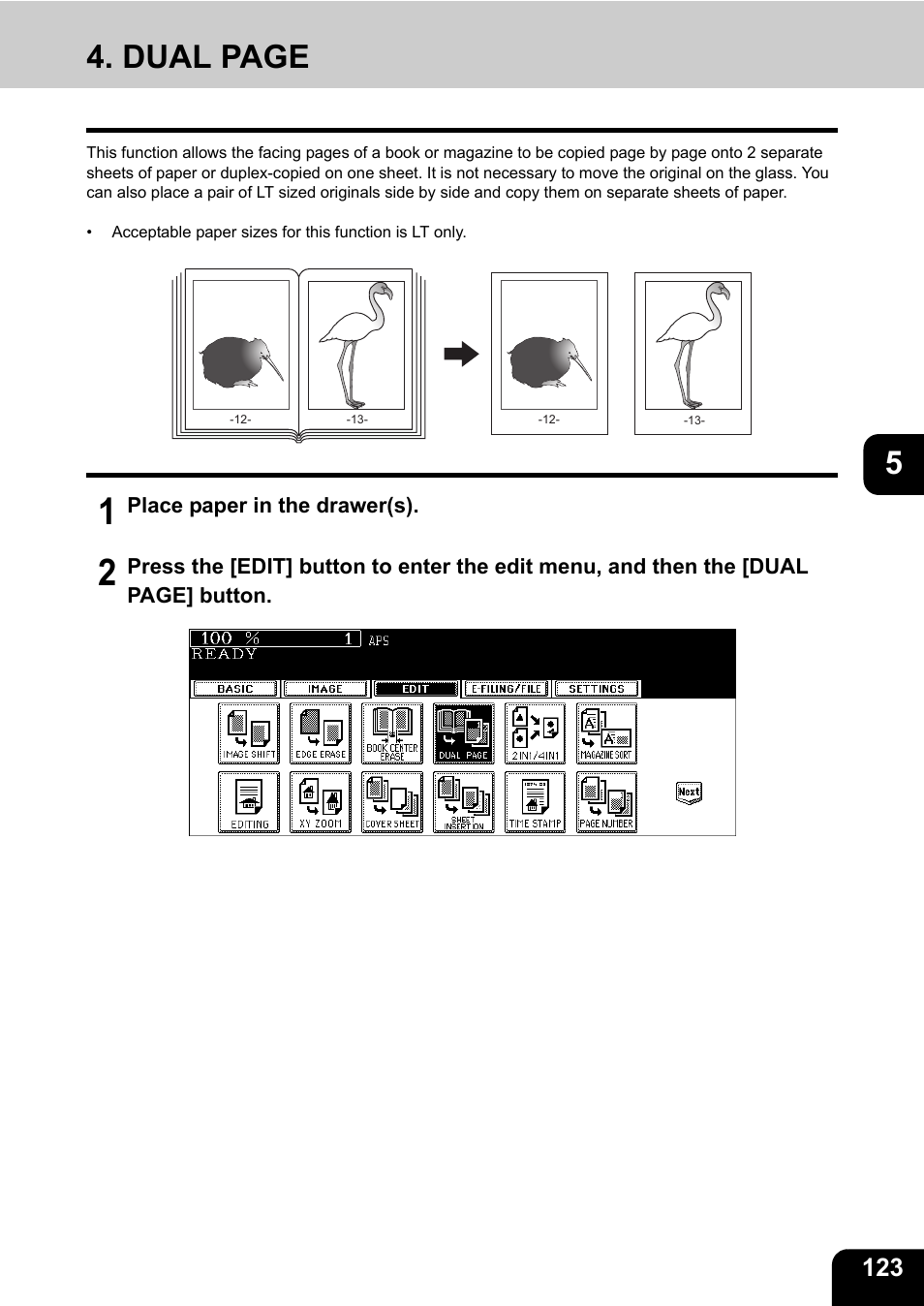 Dual page | Toshiba E-STUDIO 850 User Manual | Page 125 / 338