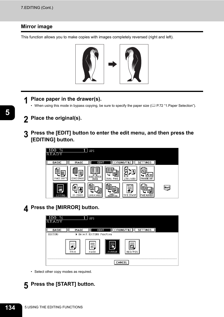 Mirror image | Toshiba E-STUDIO 850 User Manual | Page 136 / 338