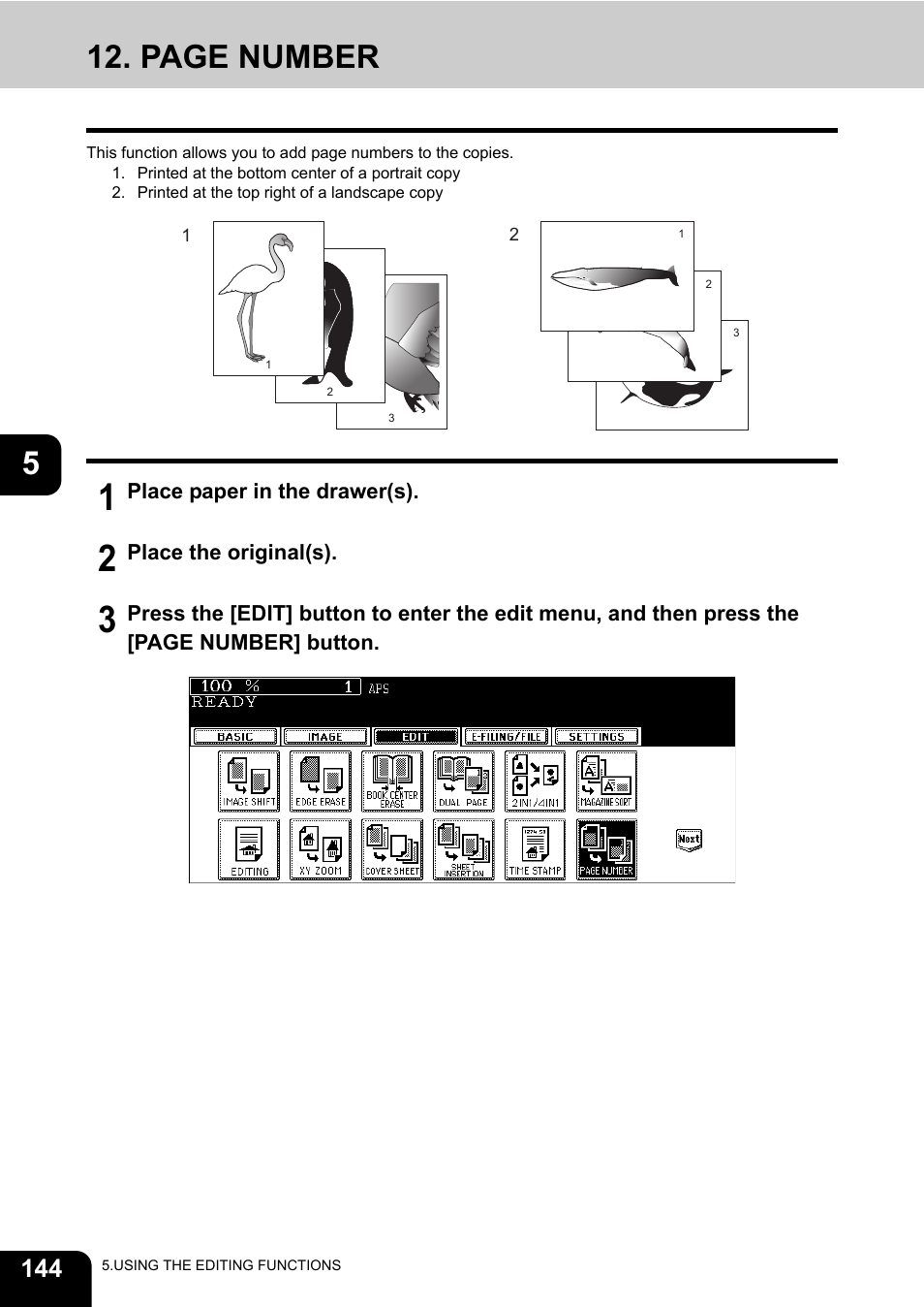 Page number | Toshiba E-STUDIO 850 User Manual | Page 146 / 338