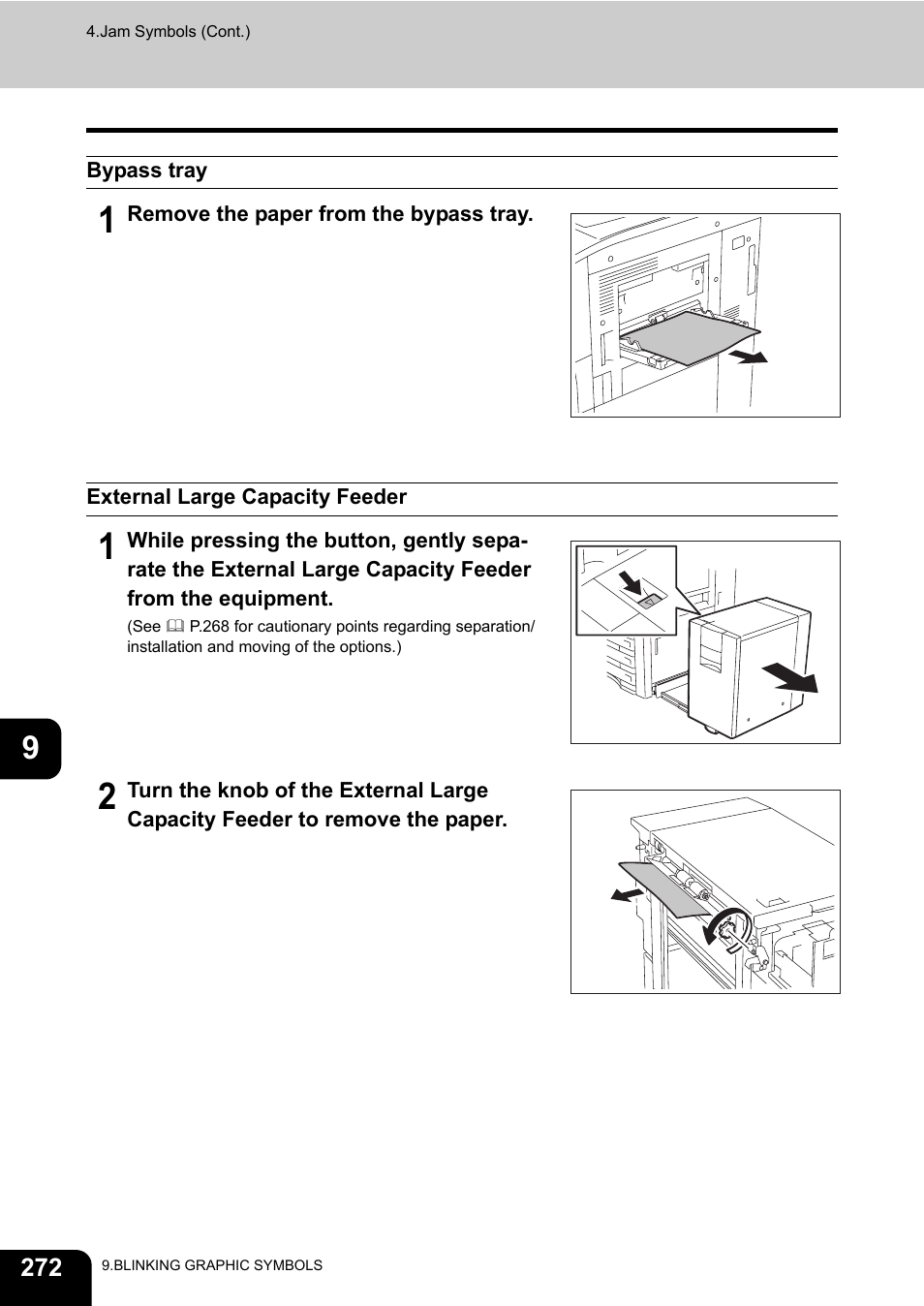 Bypass tray, External large capacity feeder, P.272 | L) ( p.272) | Toshiba E-STUDIO 850 User Manual | Page 274 / 338