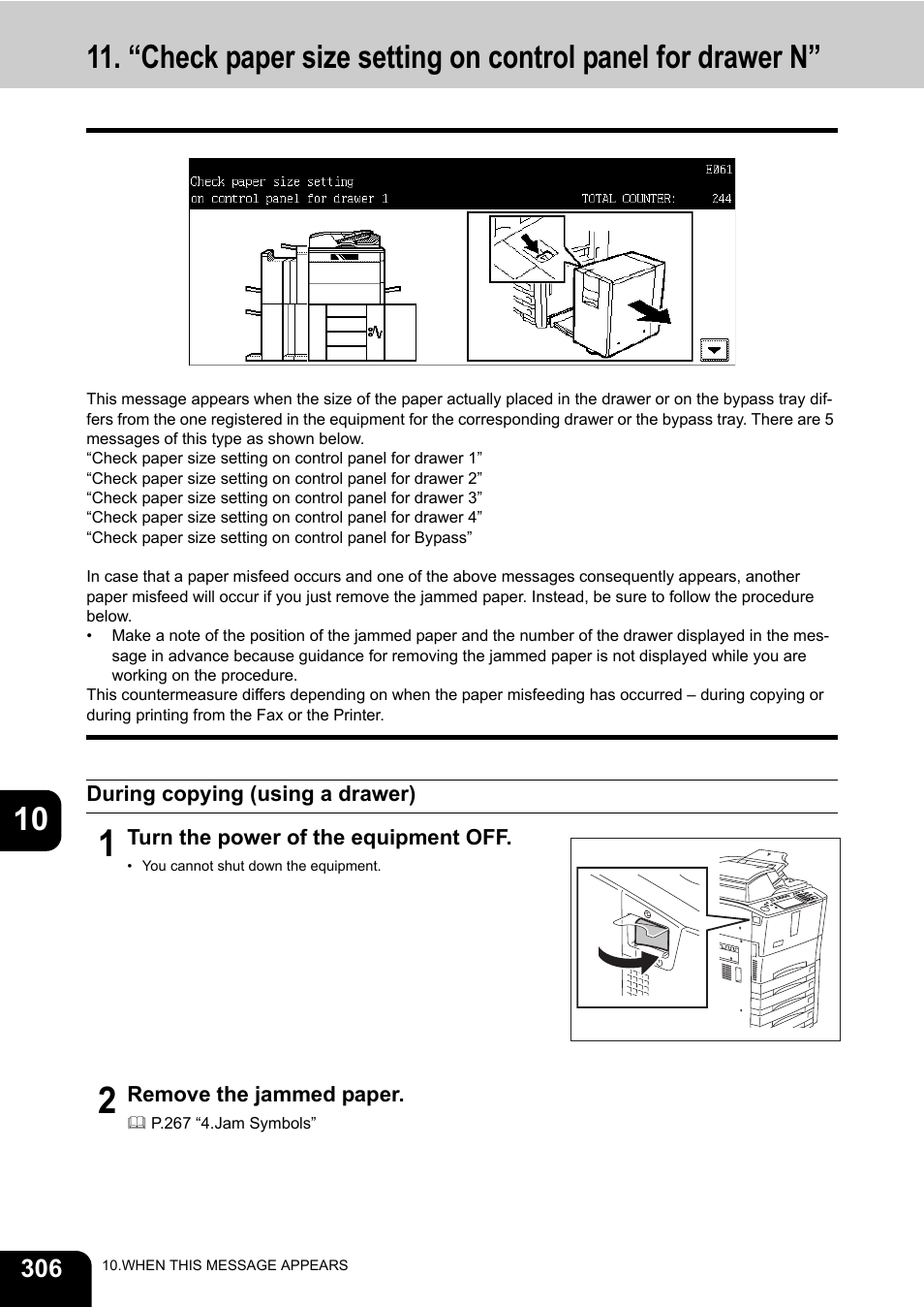 During copying (using a drawer) | Toshiba E-STUDIO 850 User Manual | Page 308 / 338