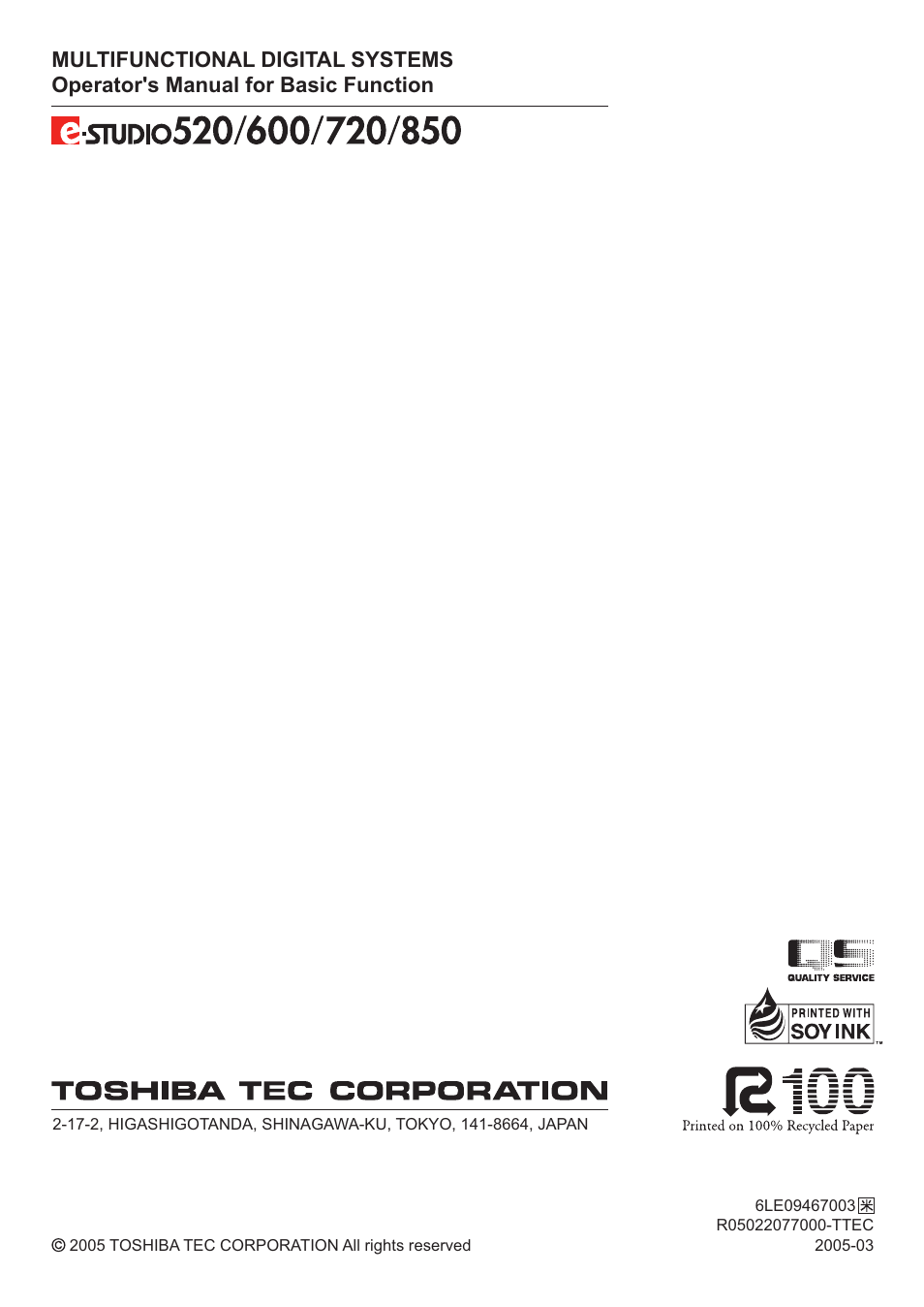 Toshiba E-STUDIO 850 User Manual | Page 338 / 338