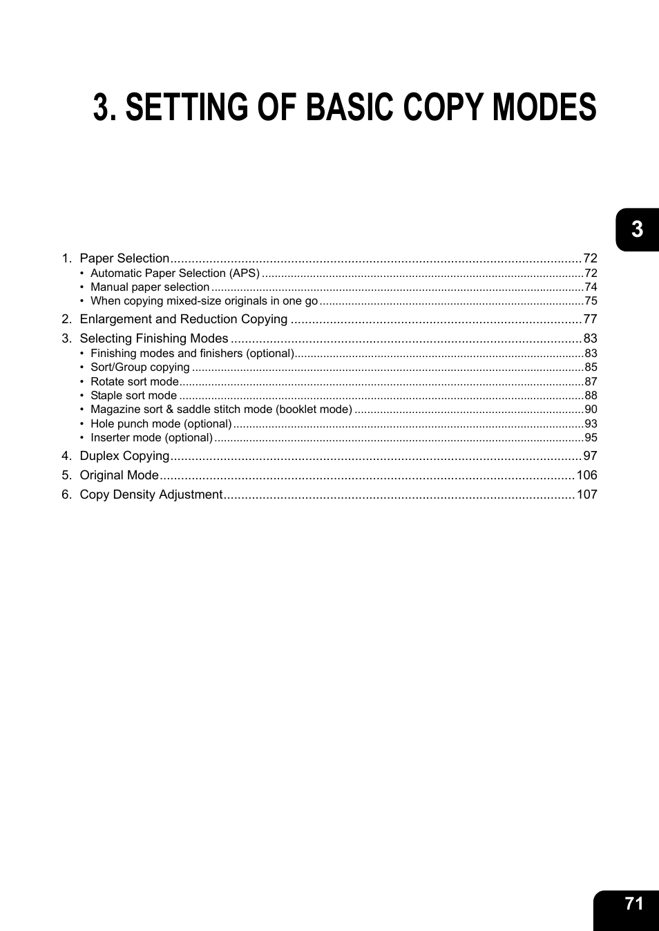 Setting of basic copy modes | Toshiba E-STUDIO 850 User Manual | Page 73 / 338