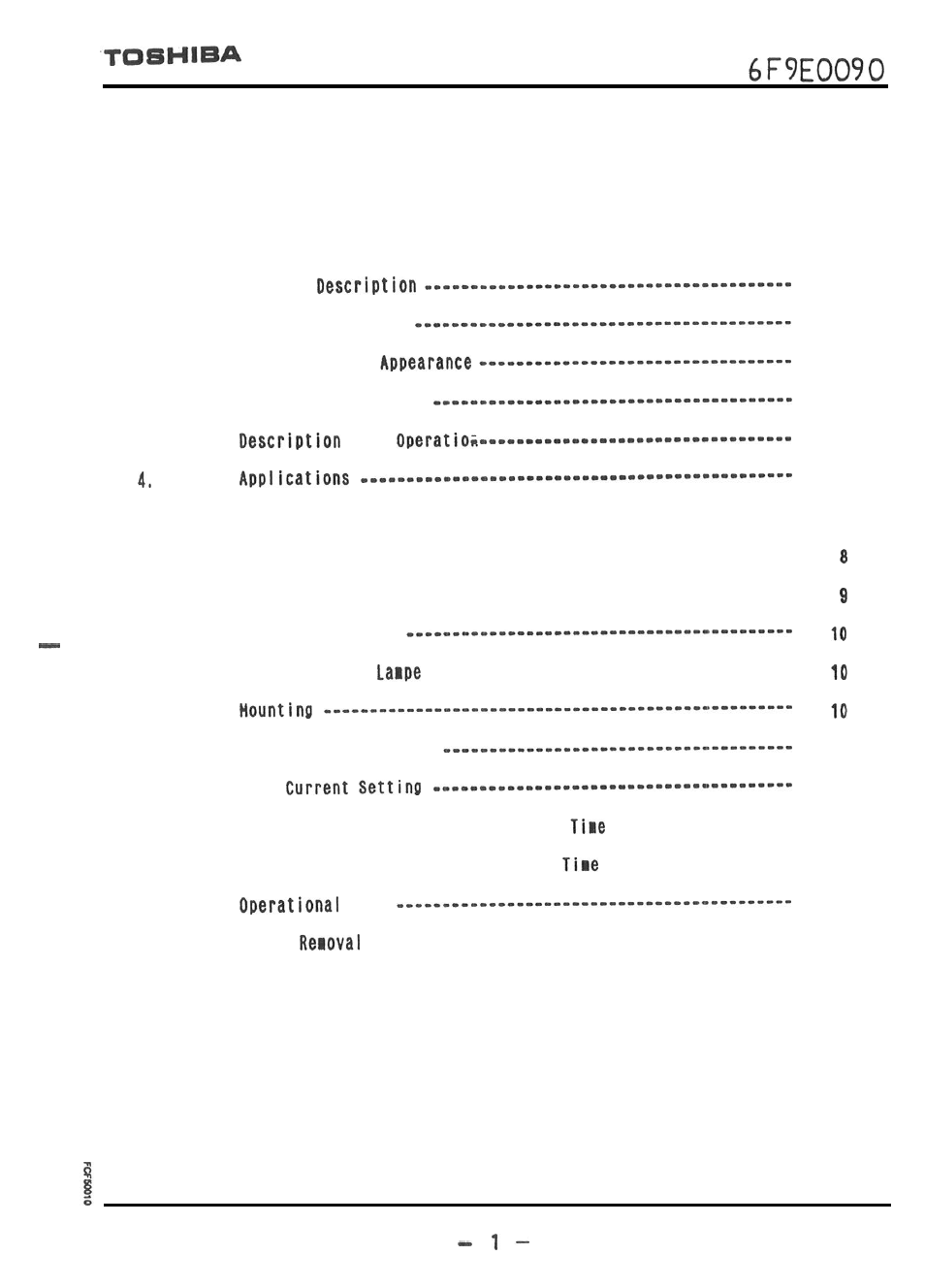 Toshiba Current Relay RC803A-HP1 User Manual | Page 2 / 19
