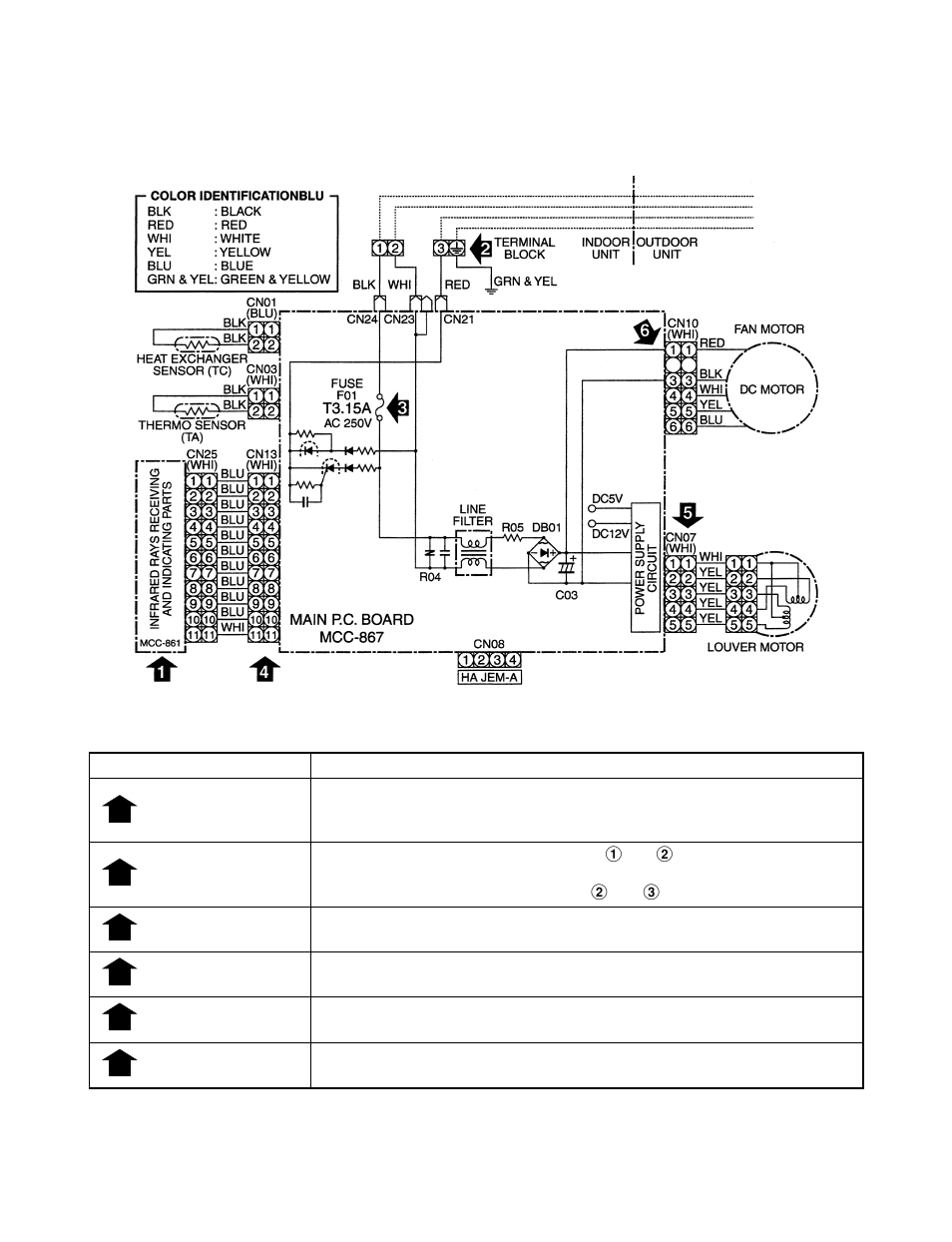 Wiring diagram | Toshiba RAS-13UAV-E2 User Manual | Page 16 / 88