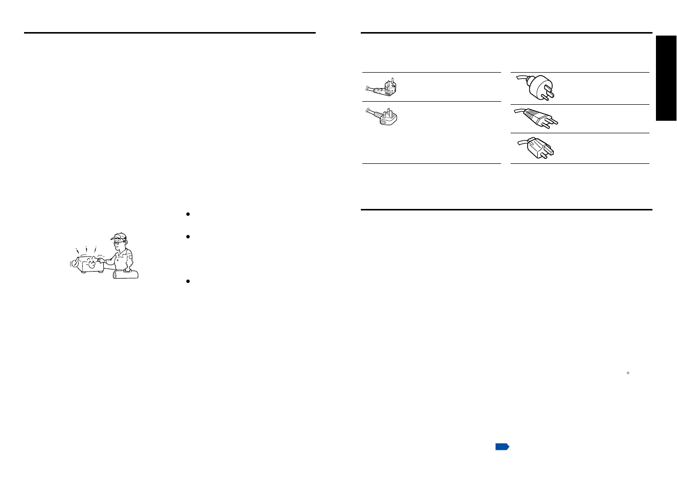 Power supply cord selection, Important precautions | Toshiba TDP-TW100 User Manual | Page 5 / 46