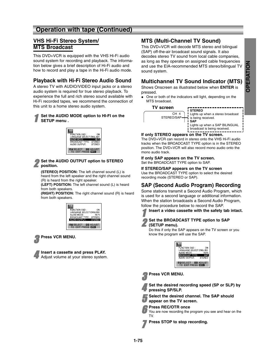 Vhs hi-fi stereo system/mts broadcast | Toshiba SD-V390-S-TU User Manual | Page 27 / 48