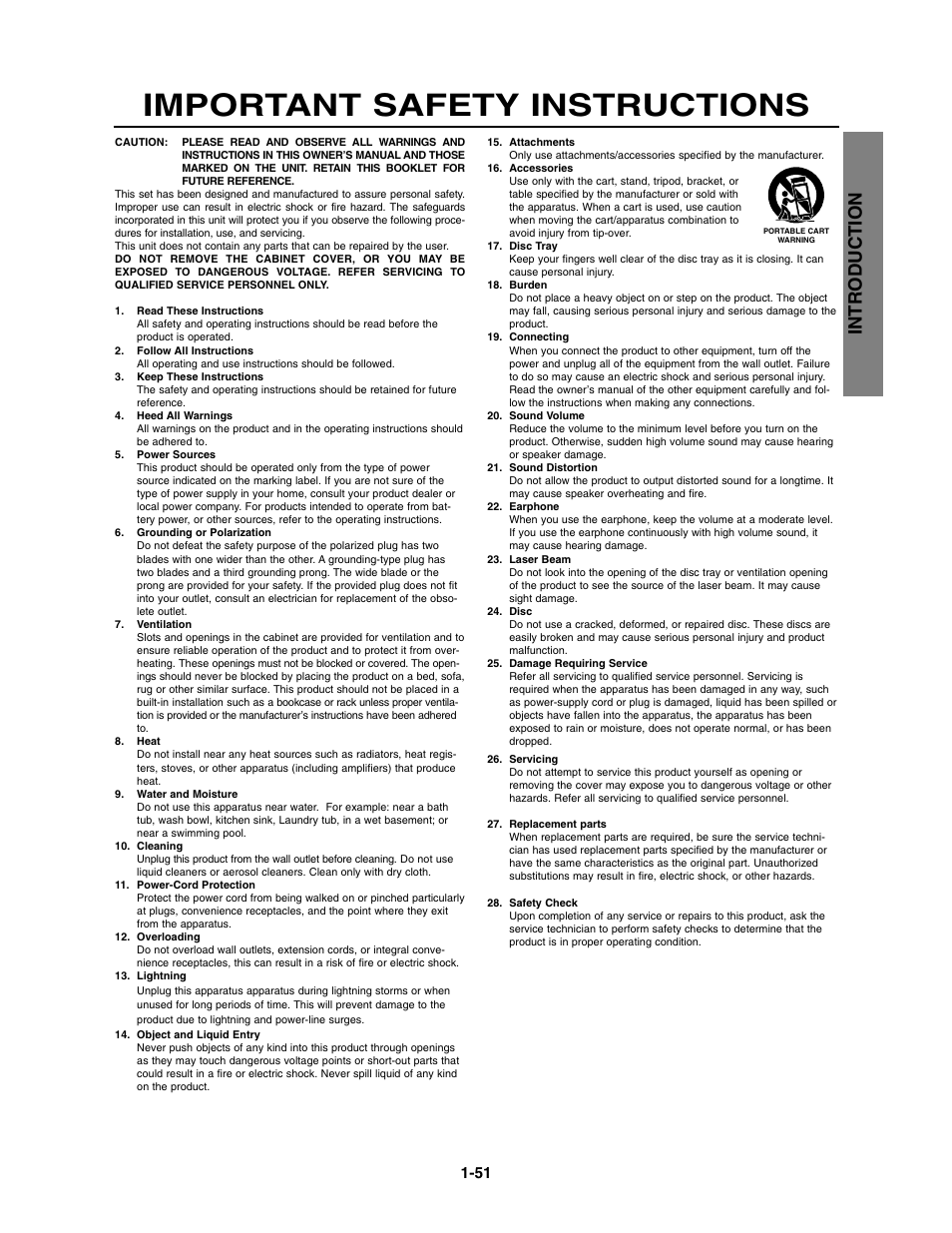 Important safety instructions, Introduction | Toshiba SD-V390-S-TU User Manual | Page 3 / 48