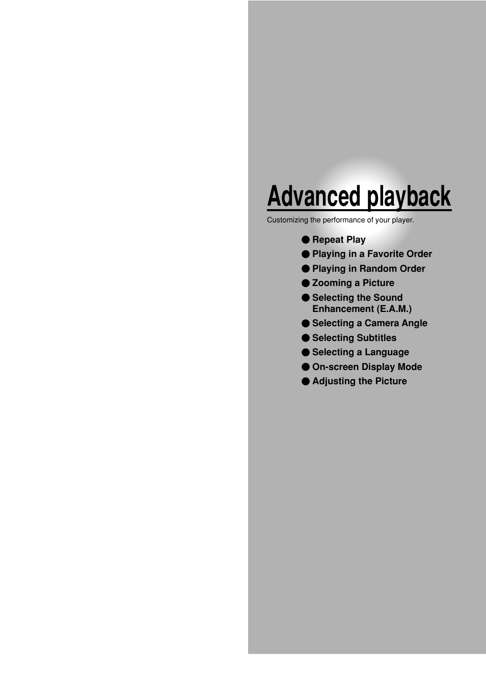 Advanced playback | Toshiba SD-P2800SE User Manual | Page 31 / 72