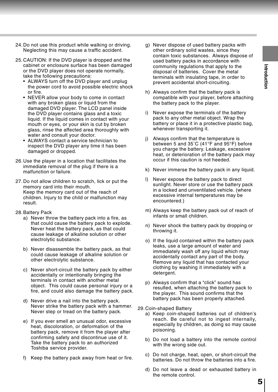 Toshiba SD-P2800SE User Manual | Page 5 / 72