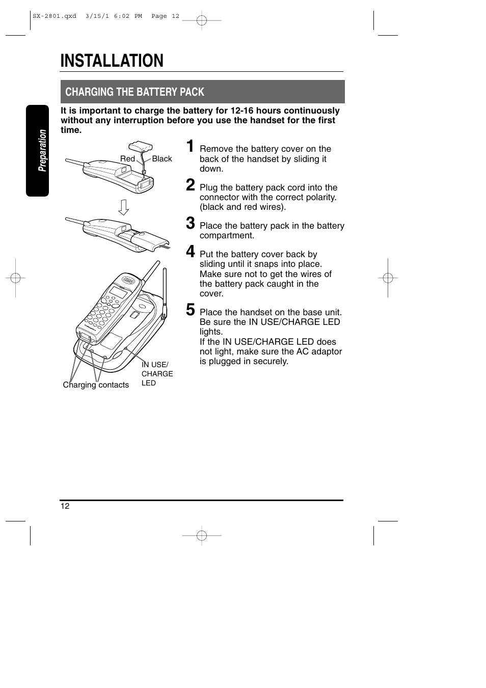 Installation | Toshiba SX-2801 User Manual | Page 12 / 40