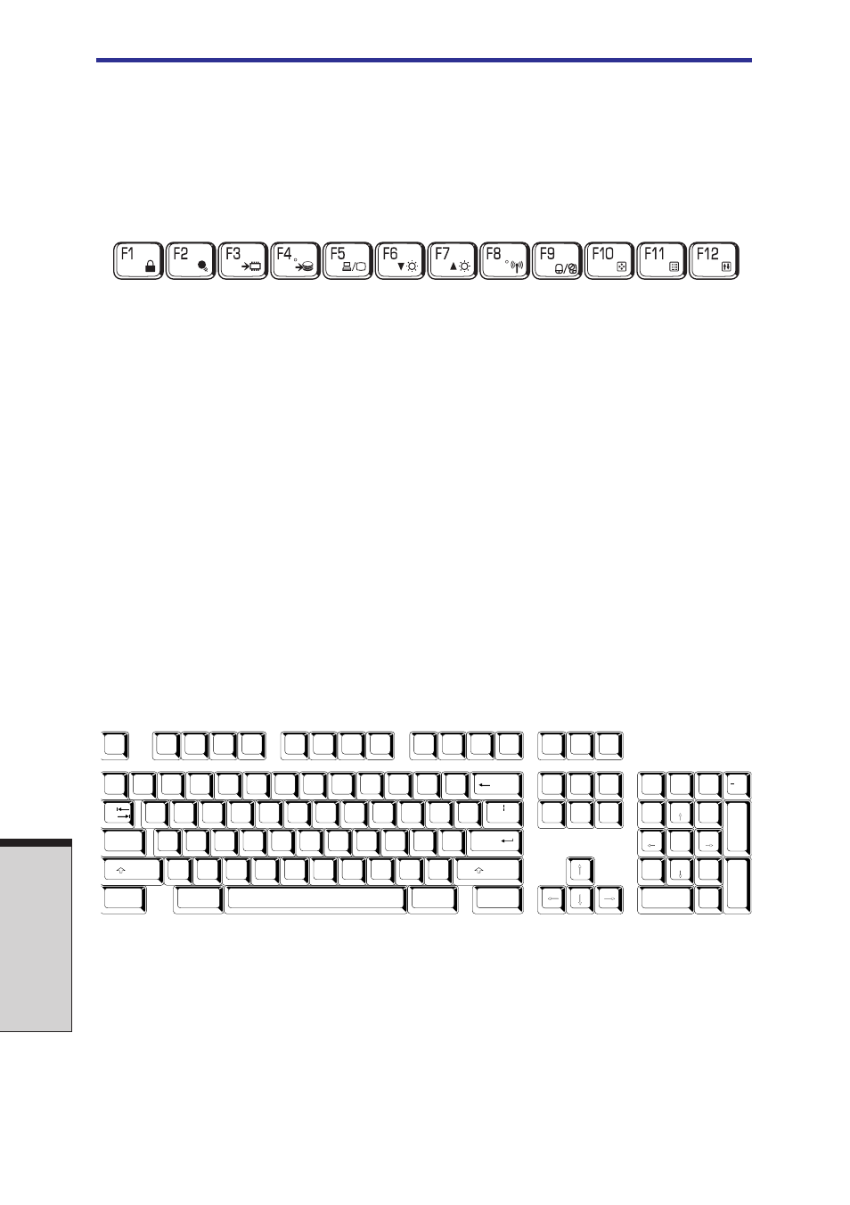 F1 … f12 function keys, Soft keys: fn key combinations, Emulating keys on enhanced keyboard | Emulating keys on enhanced keyboard -2, User's manual, Eyboard | Toshiba Satellite 2450 User Manual | Page 100 / 252