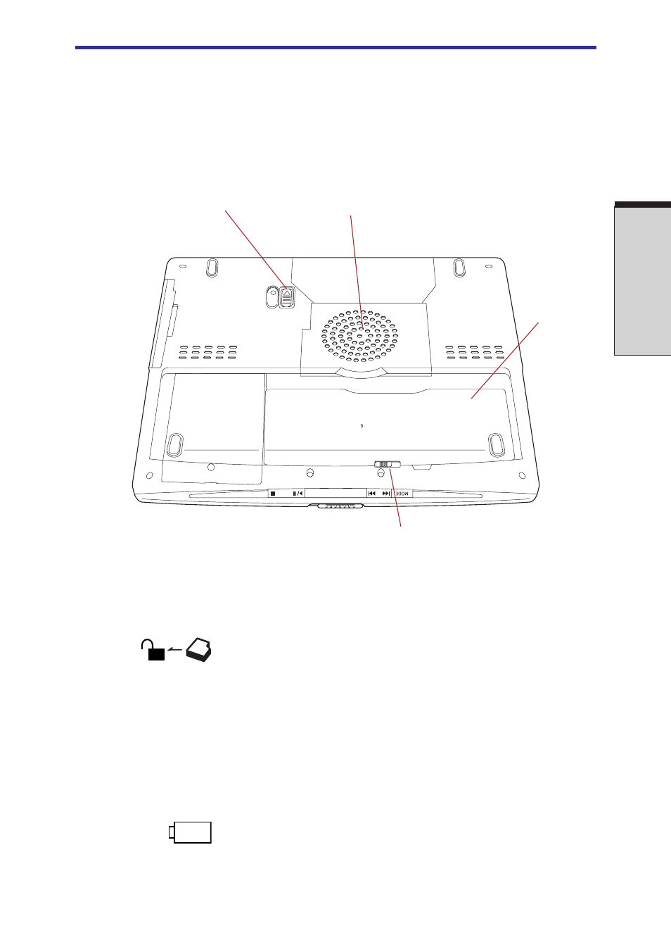 Underside, Underside -7, Under side | Toshiba Satellite 2450 User Manual | Page 47 / 252