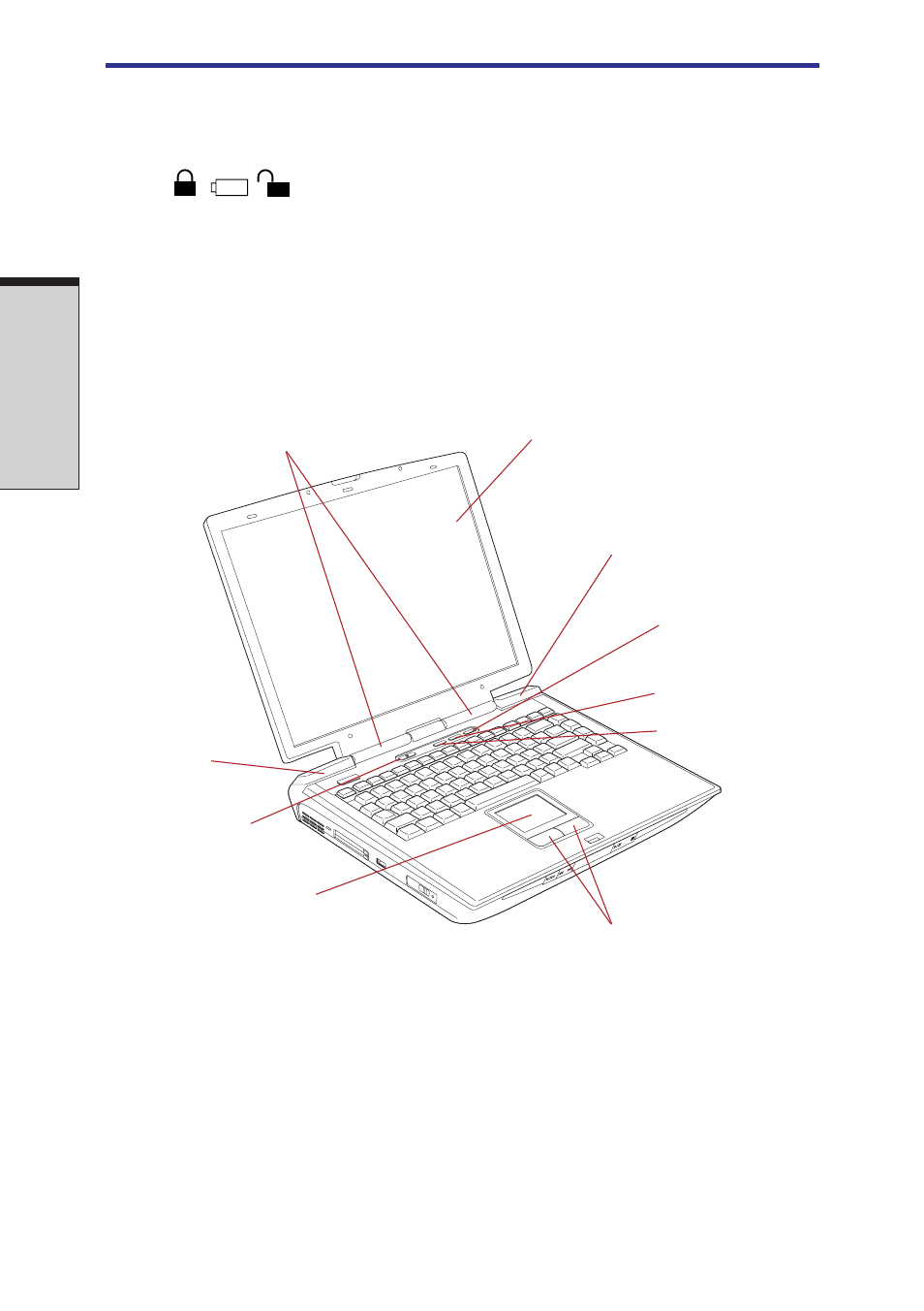 Front with the display open, Front with the display open -8, User's manual t | Toshiba Satellite 2450 User Manual | Page 48 / 252