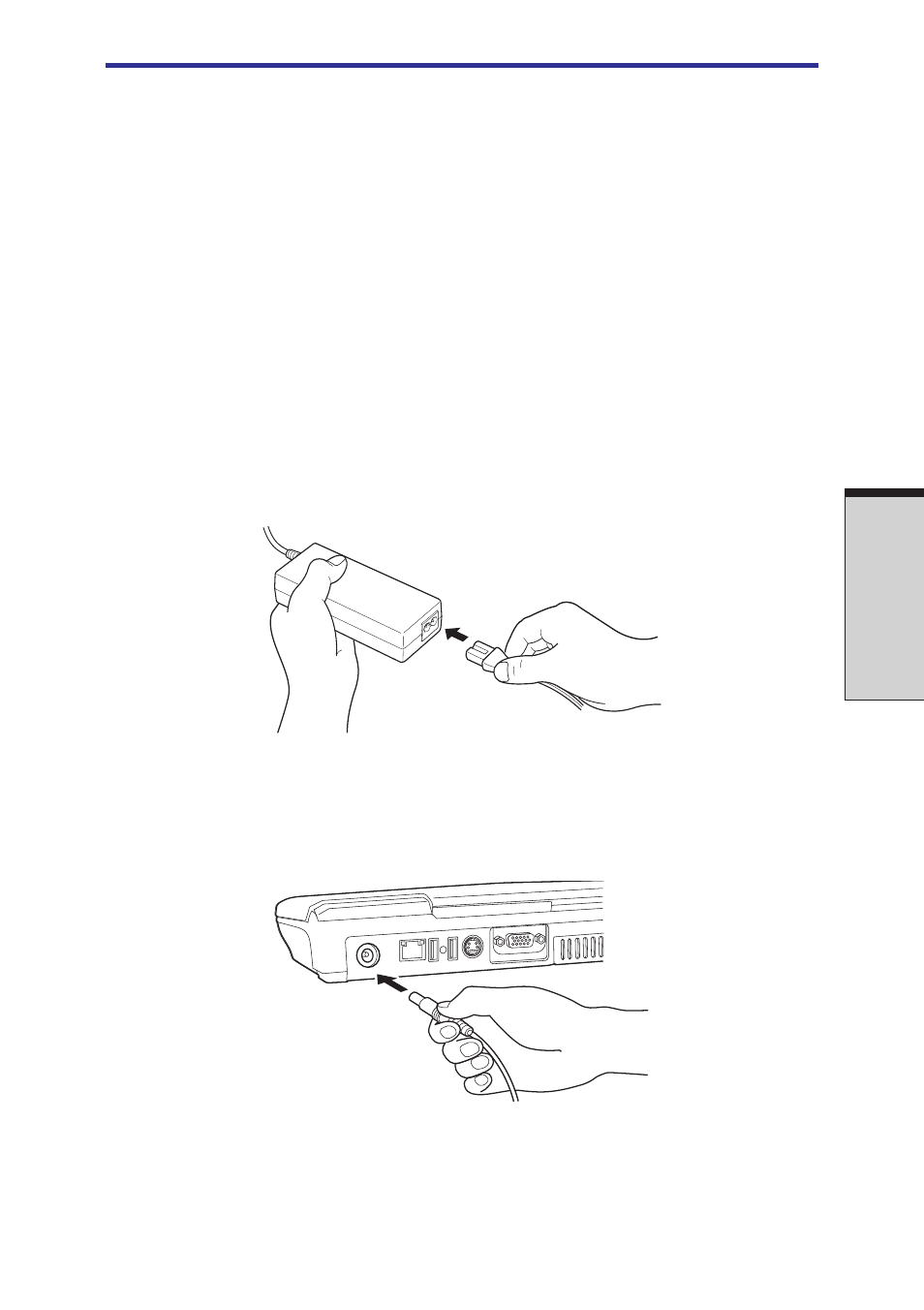 Connecting the universal ac adaptor, Connecting the universal ac adaptor -5 | Toshiba Satellite 2450 User Manual | Page 63 / 252
